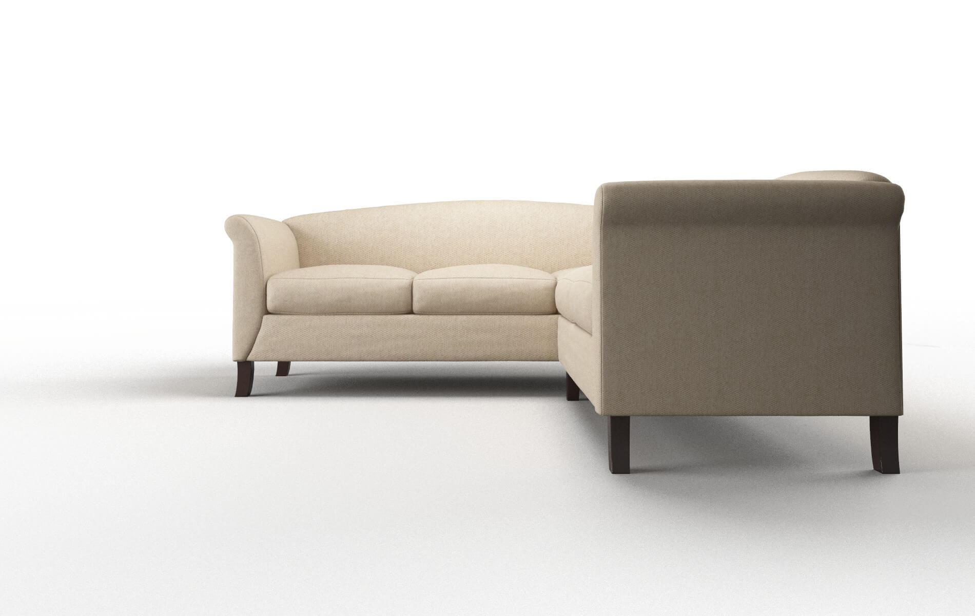 Crete Cosmo Fawn Sectional espresso legs 5