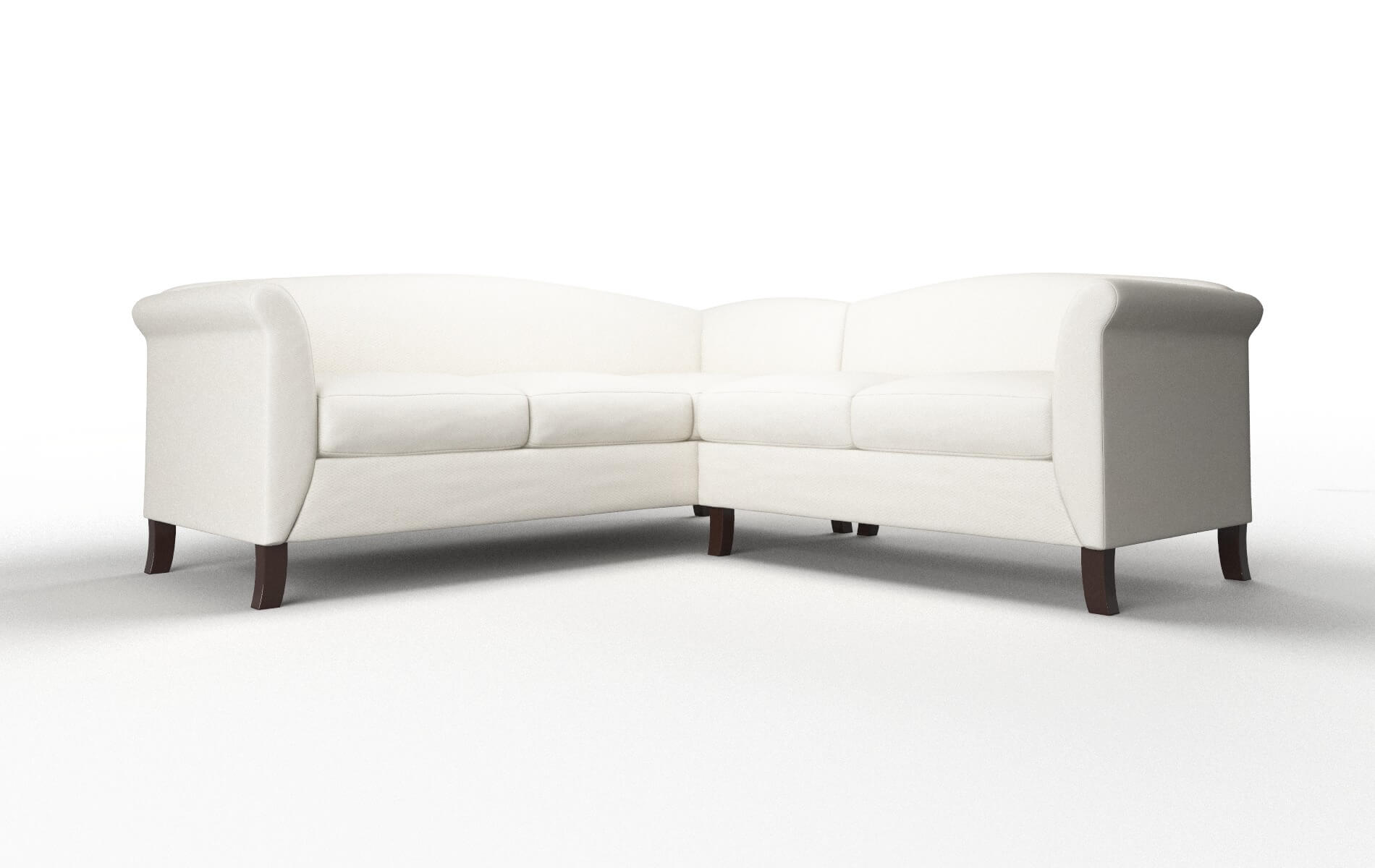 Crete Cosmo Ivory Sectional espresso legs 1