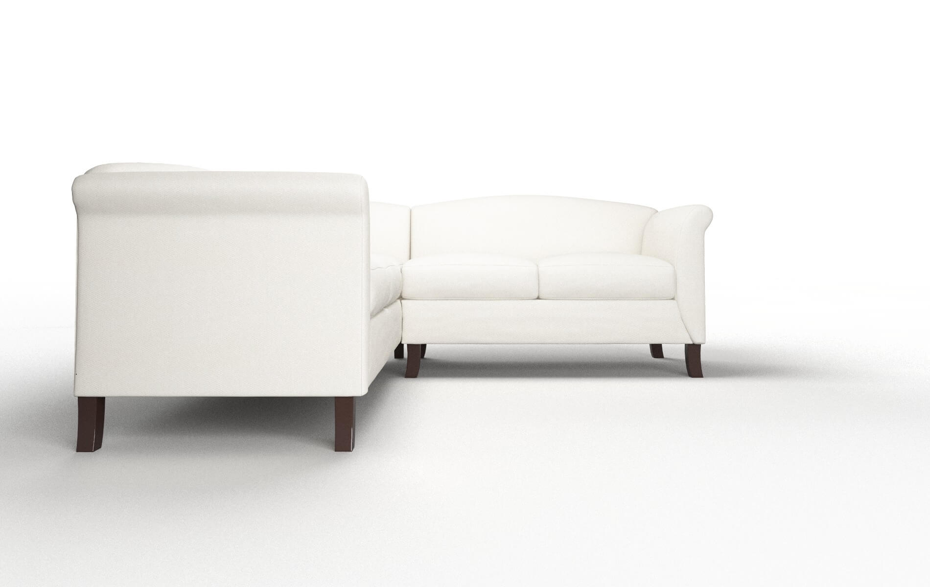 Crete Cosmo Ivory Sectional espresso legs 2