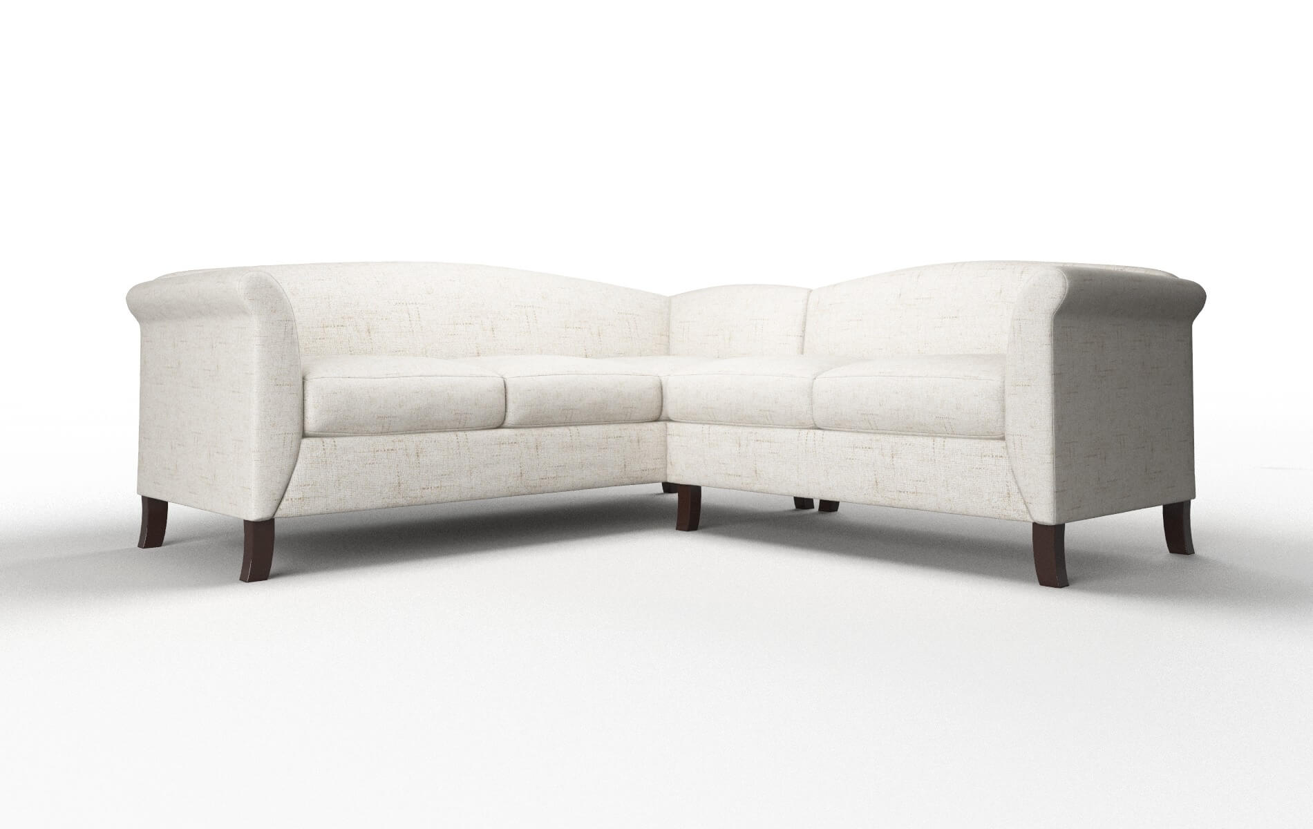 Crete Derby Taupe Sectional espresso legs 1