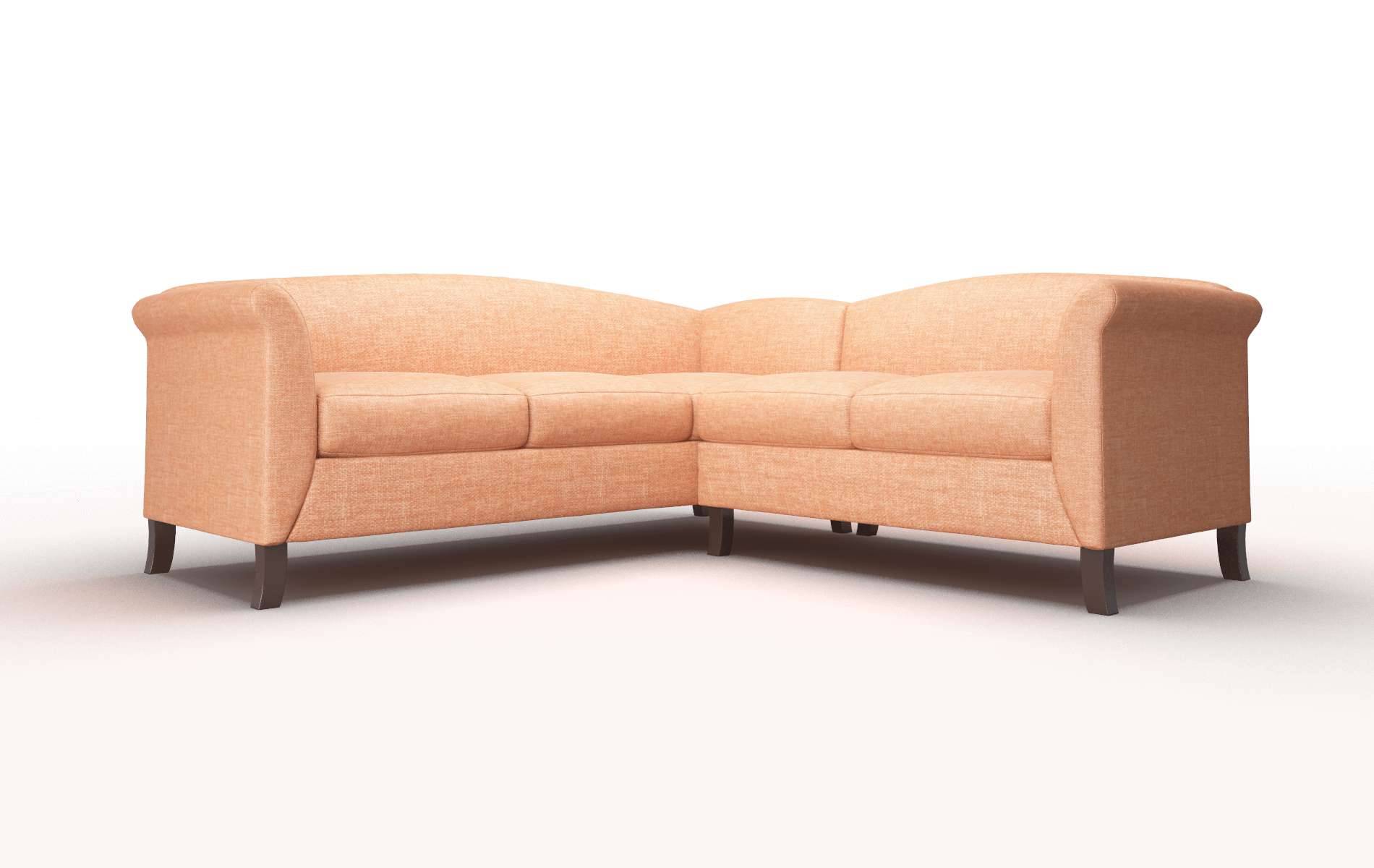 Crete Durham Tangerine Sectional espresso legs 1