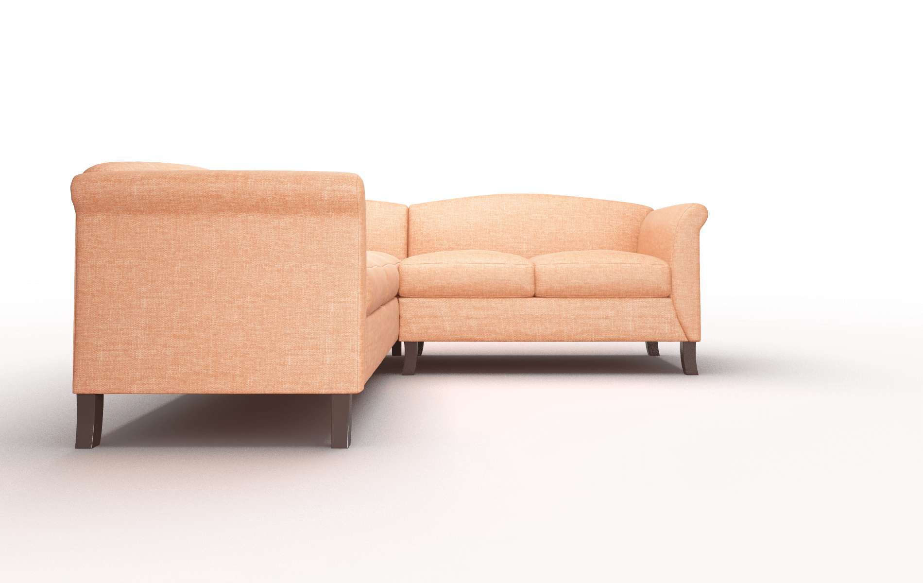 Crete Hepburn Appricot Sectional espresso legs 2