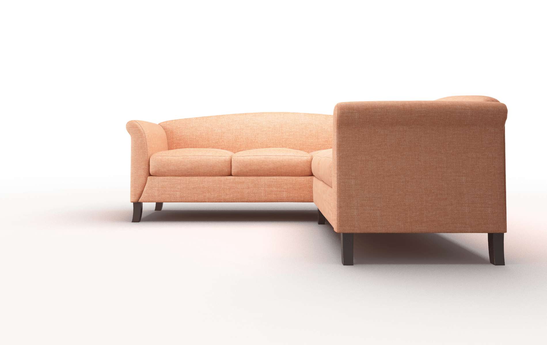 Crete Hepburn Appricot Sectional espresso legs 5