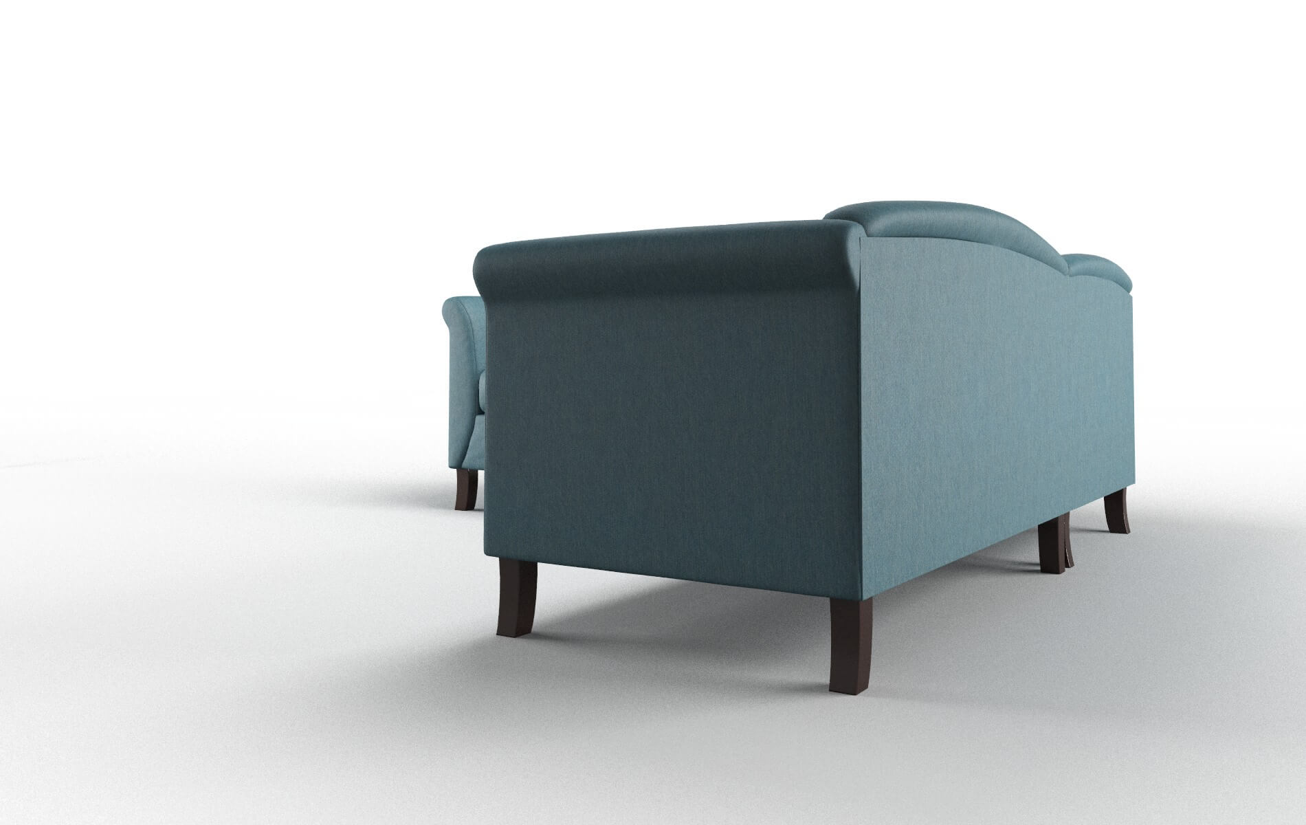 Crete Hepburn Teal Sectional espresso legs 4