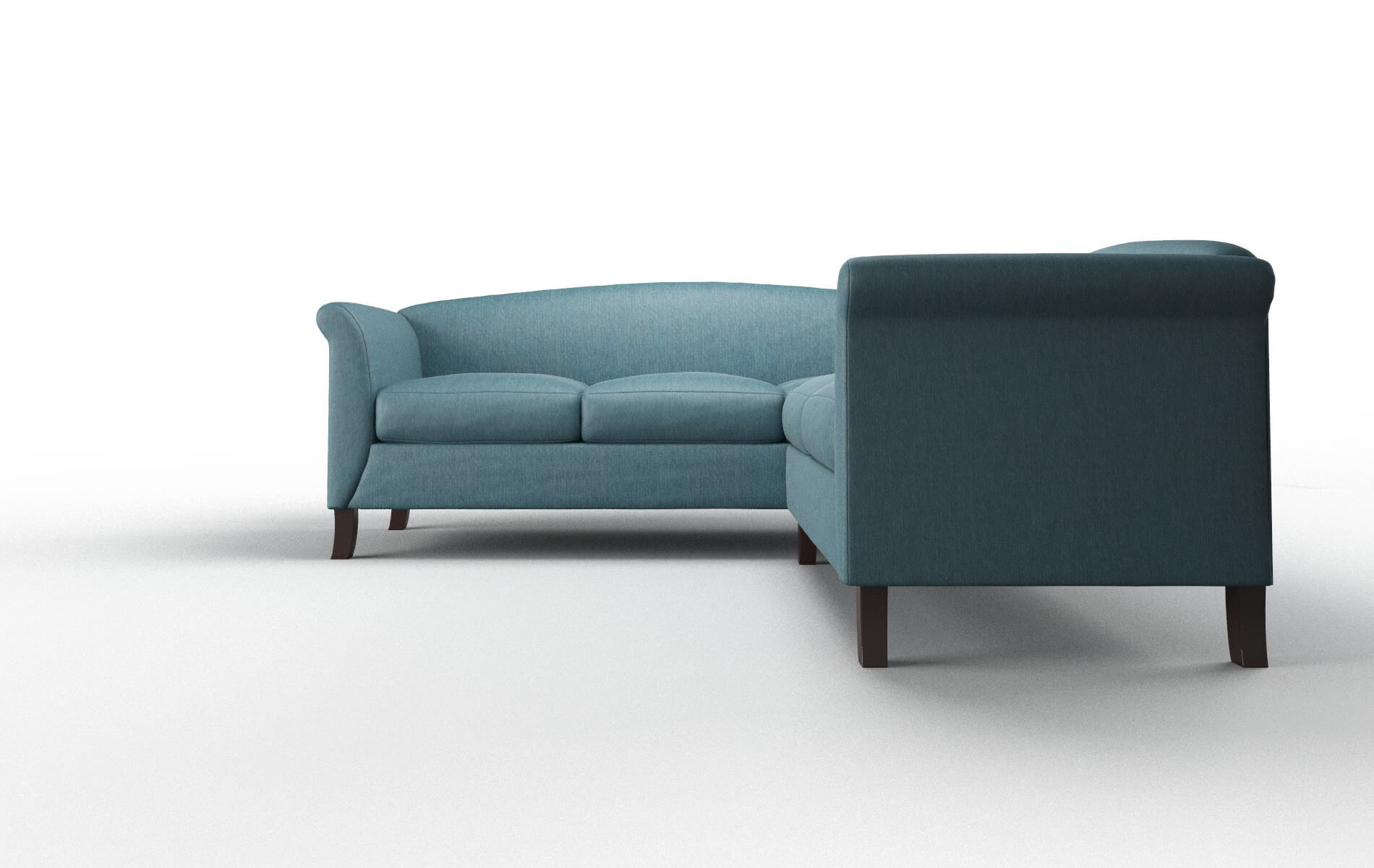 Crete Hepburn Teal Sectional espresso legs 5