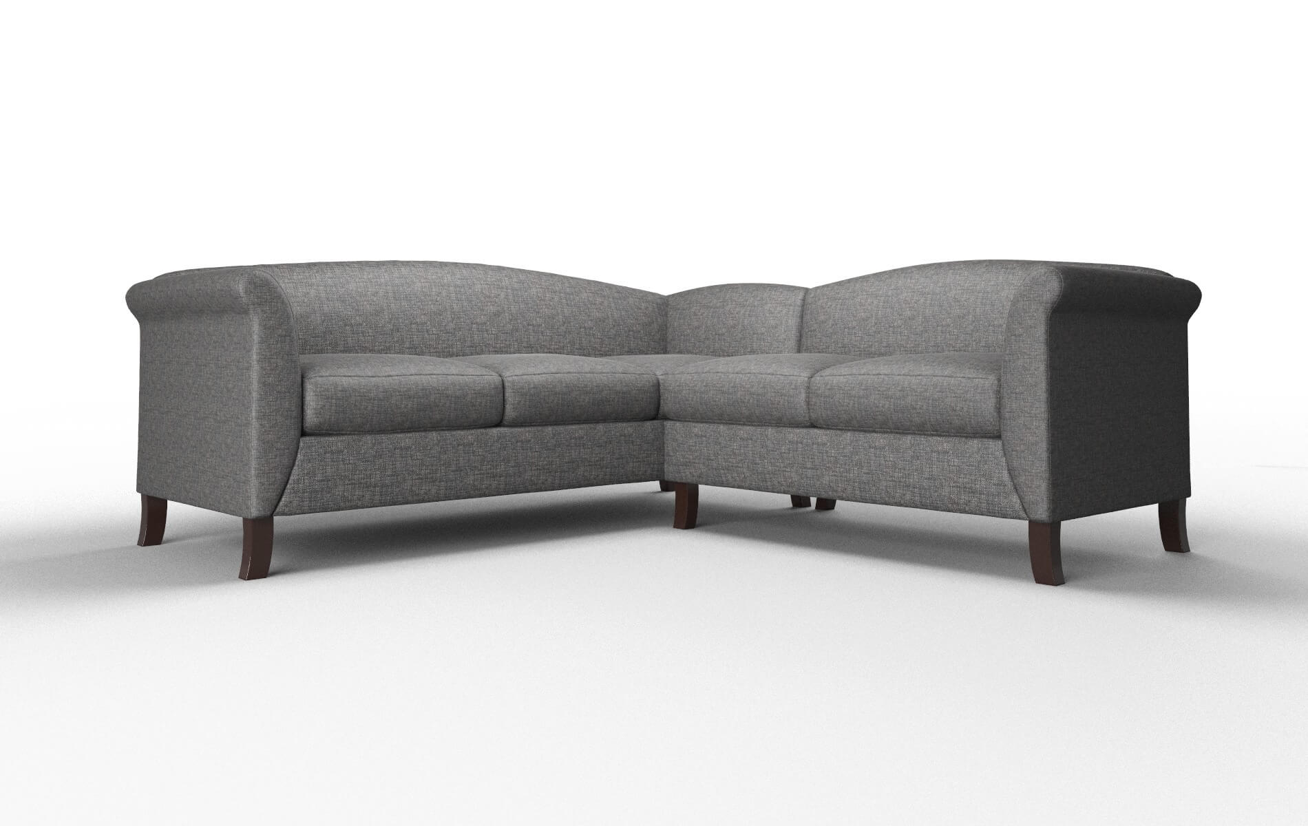 Crete Insight Charcoal Sectional espresso legs 1