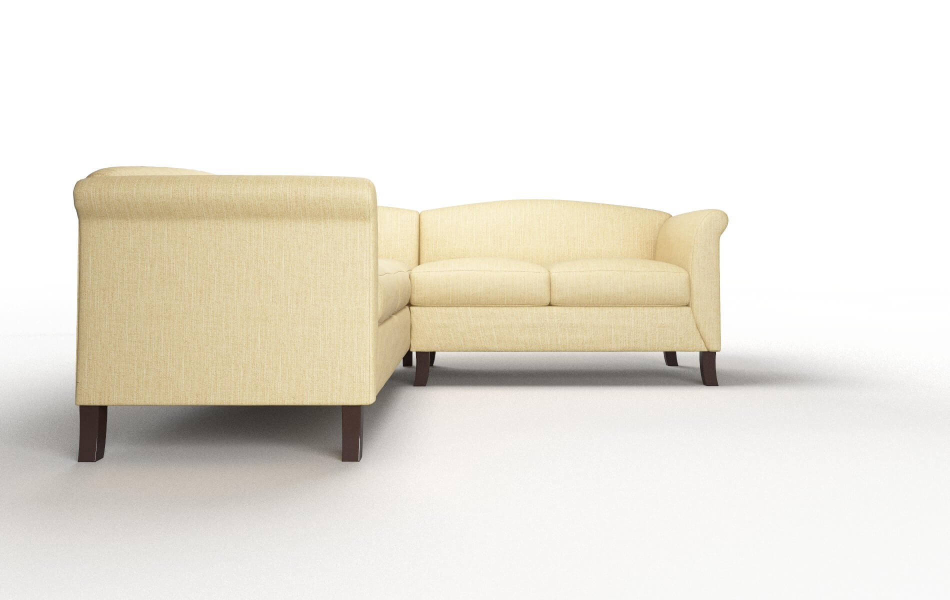 Crete Malibu Maize Sectional espresso legs 2