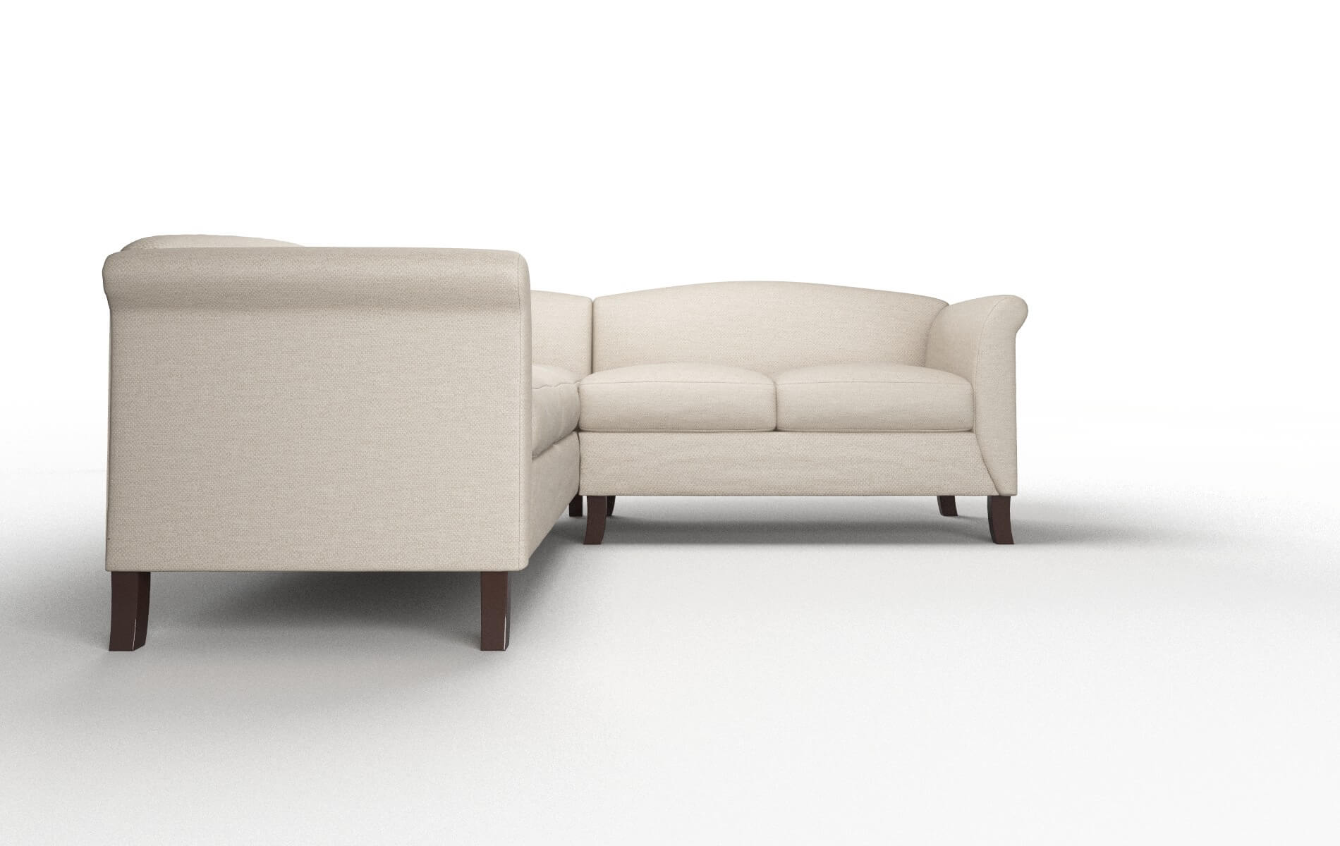 Crete Naples Almond Sectional espresso legs 2