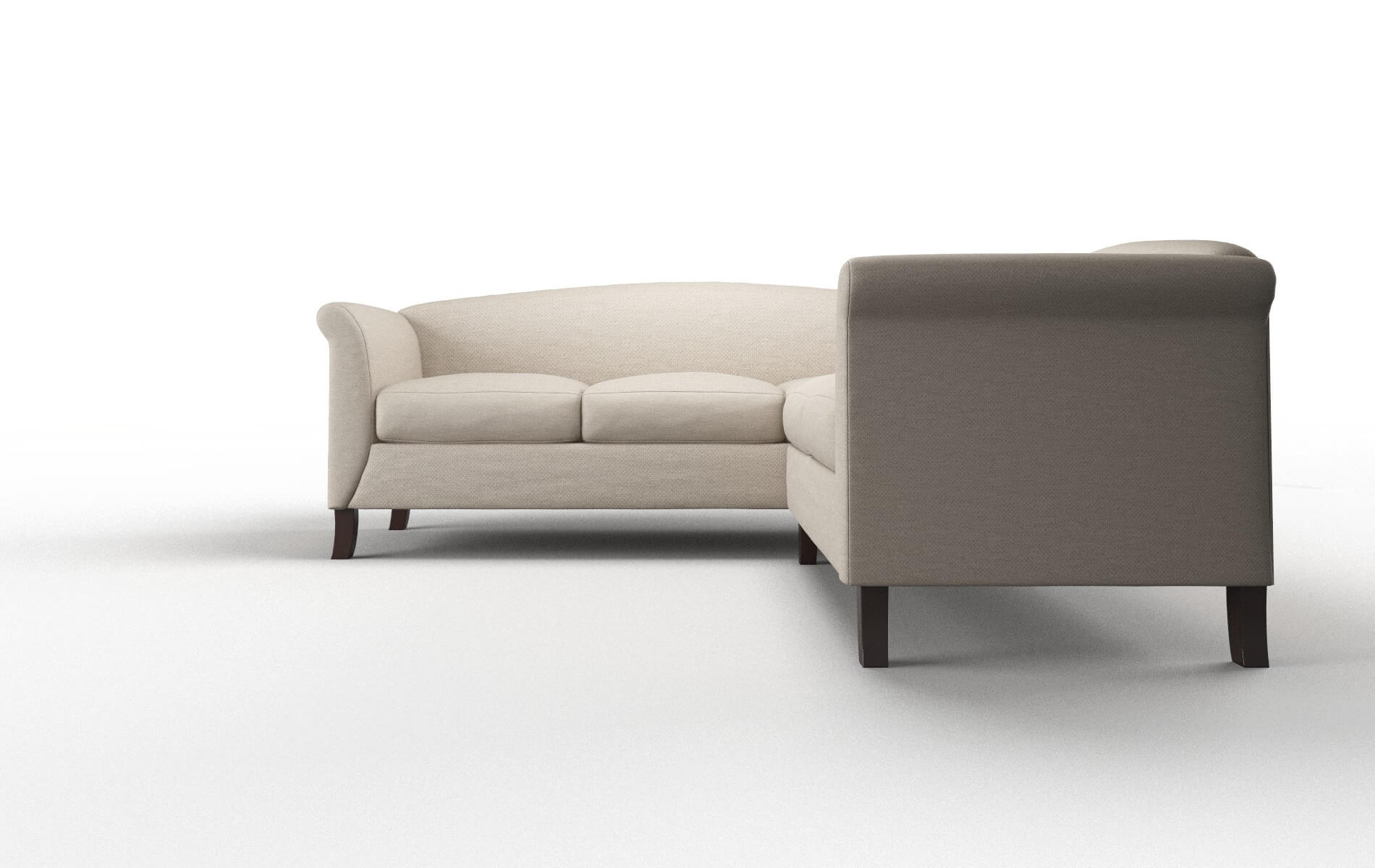 Crete Naples Almond Sectional espresso legs 5