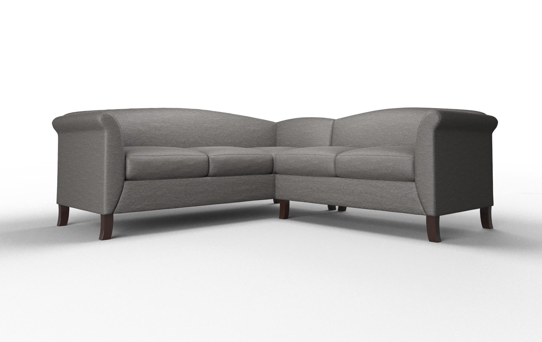 Crete Oscar Grey Sectional espresso legs 1