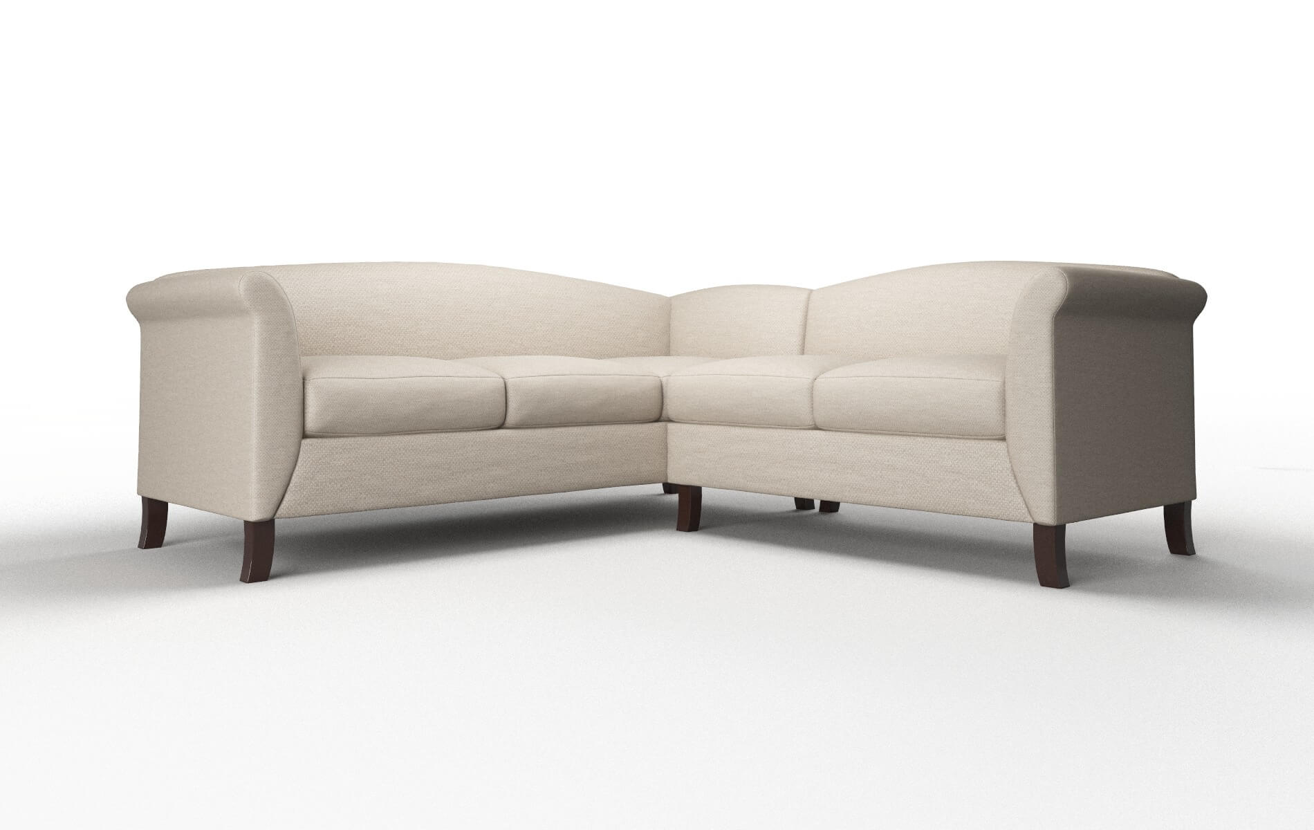 Crete Oscar linen Sectional Espresso Legs  1