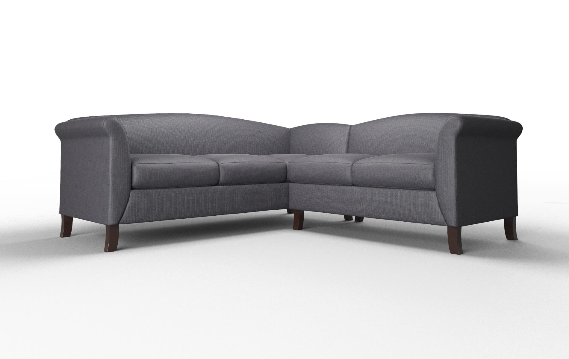 Crete Parker Charcoal Sectional espresso legs 1