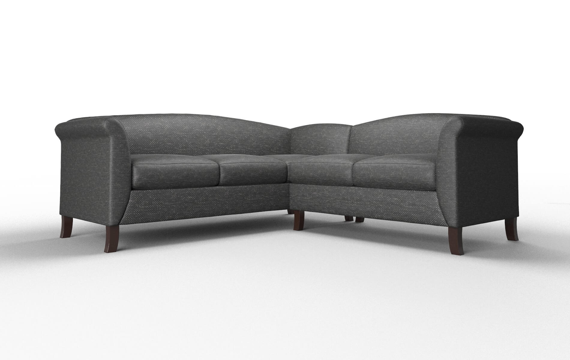 Crete Phoenix Charcoal Sectional espresso legs 1