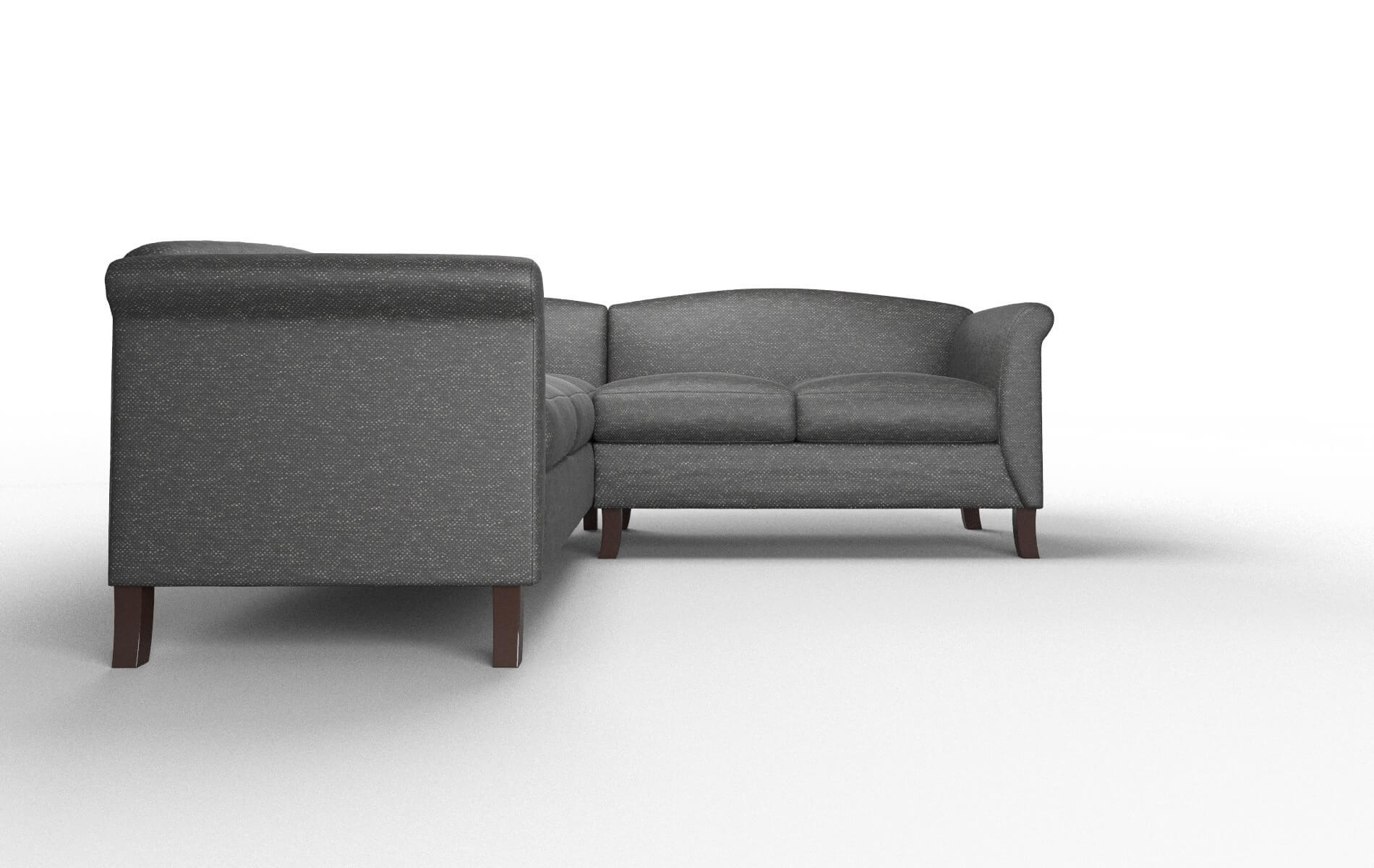 Crete Phoenix Charcoal Sectional espresso legs 2