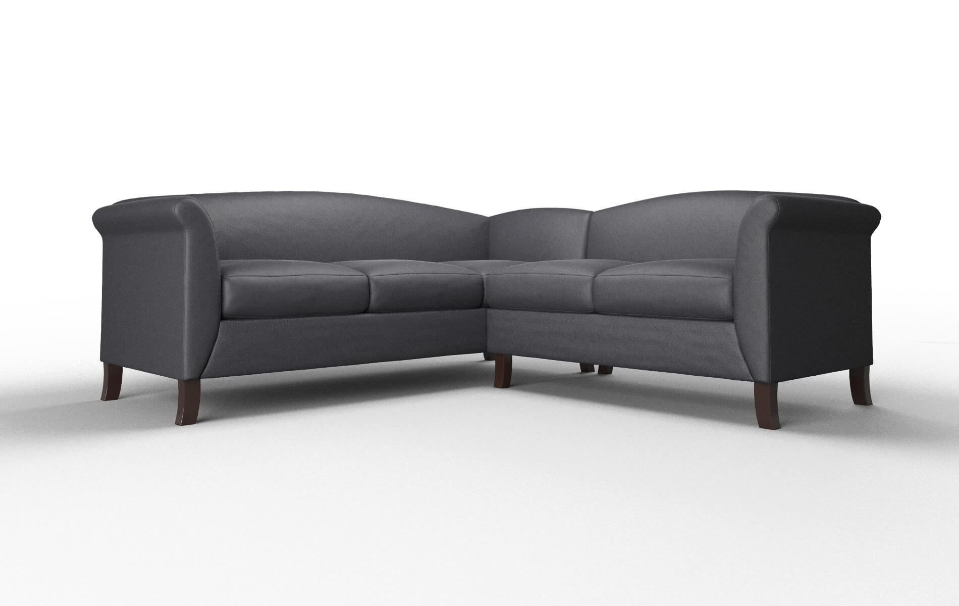 Crete Redondo Navy Sectional espresso legs 1