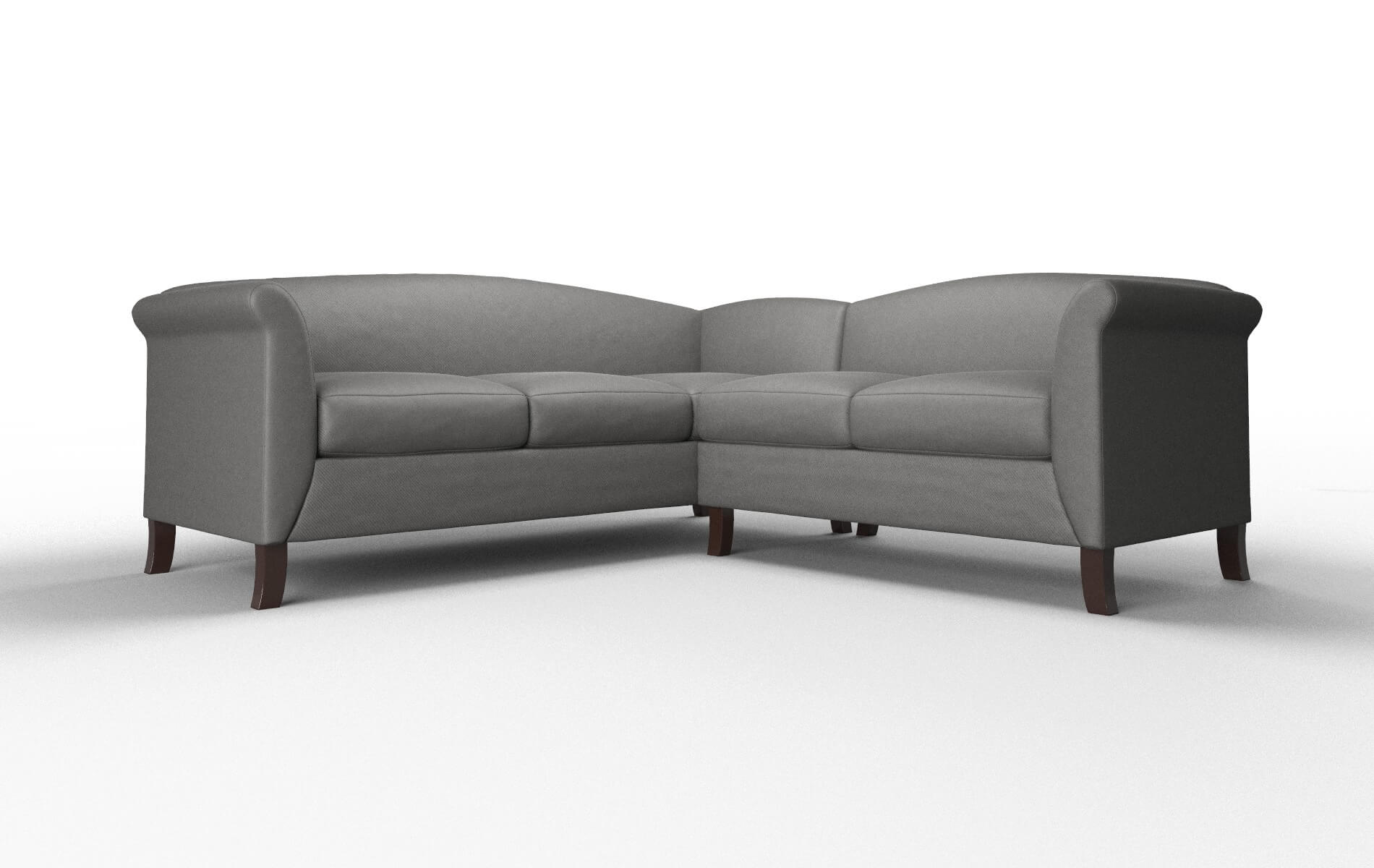 Crete Rocket Charcoal Sectional espresso legs 1