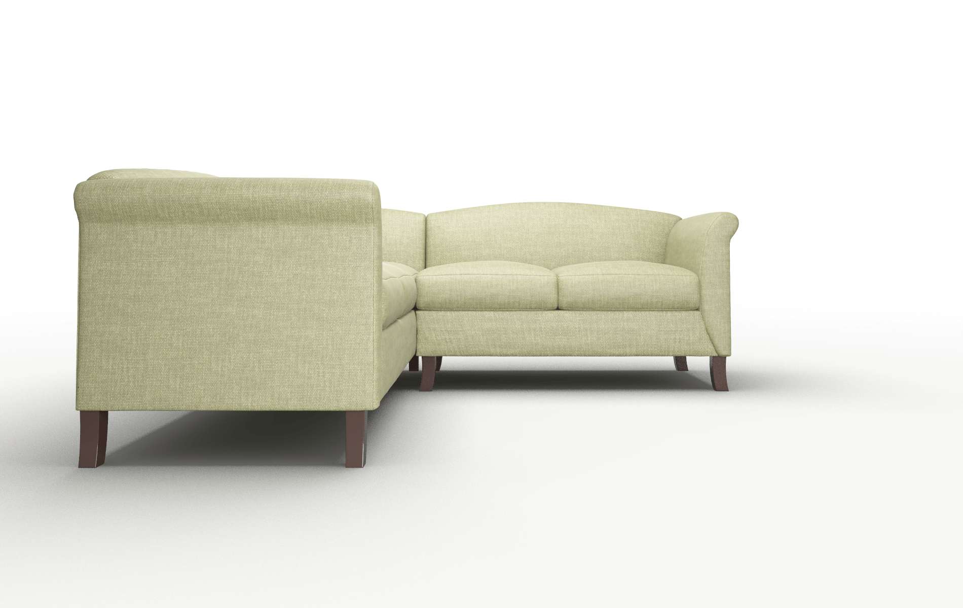 Crete Rocket Evergreen Sectional espresso legs 2