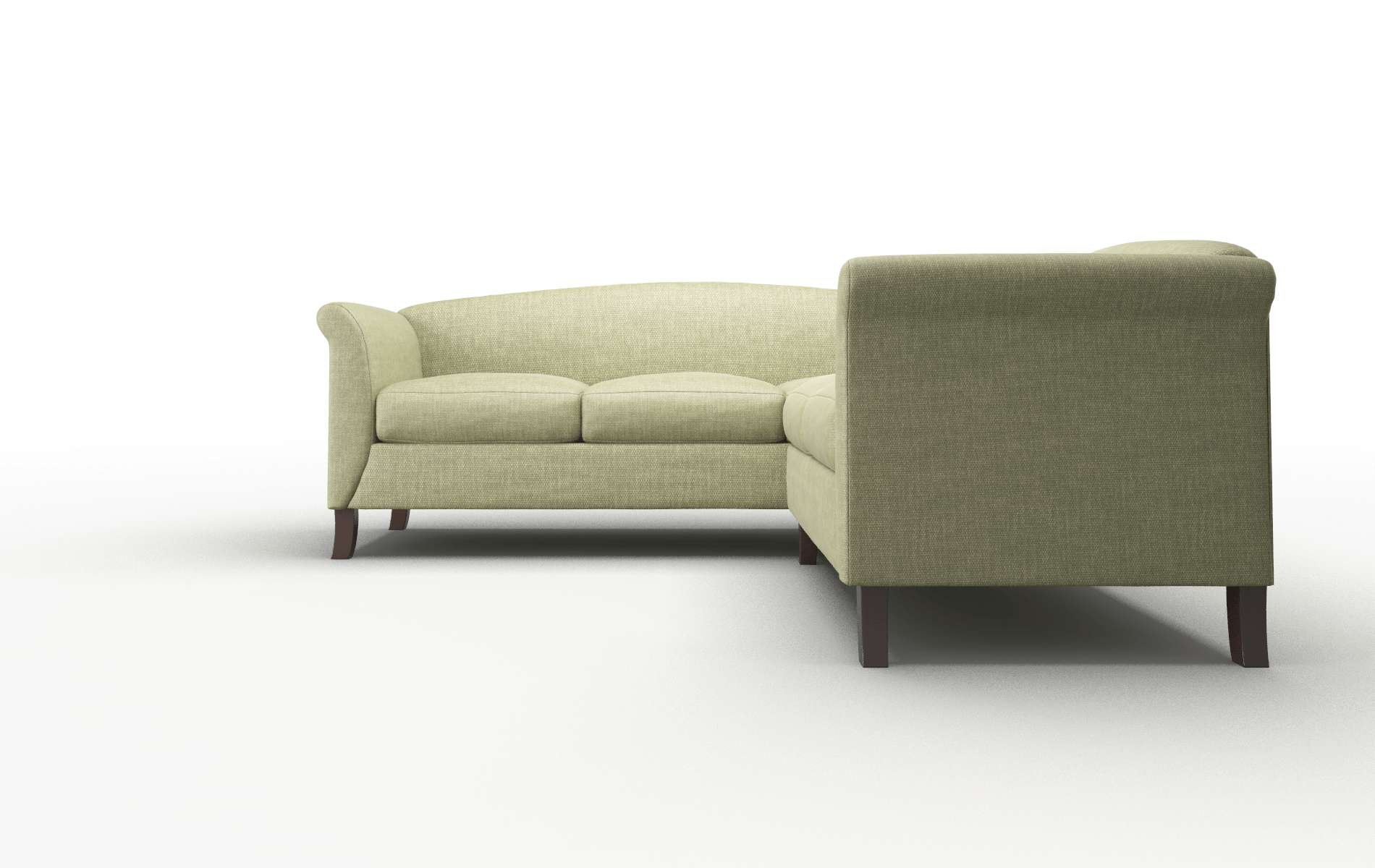 Crete Rocket Evergreen Sectional espresso legs 5
