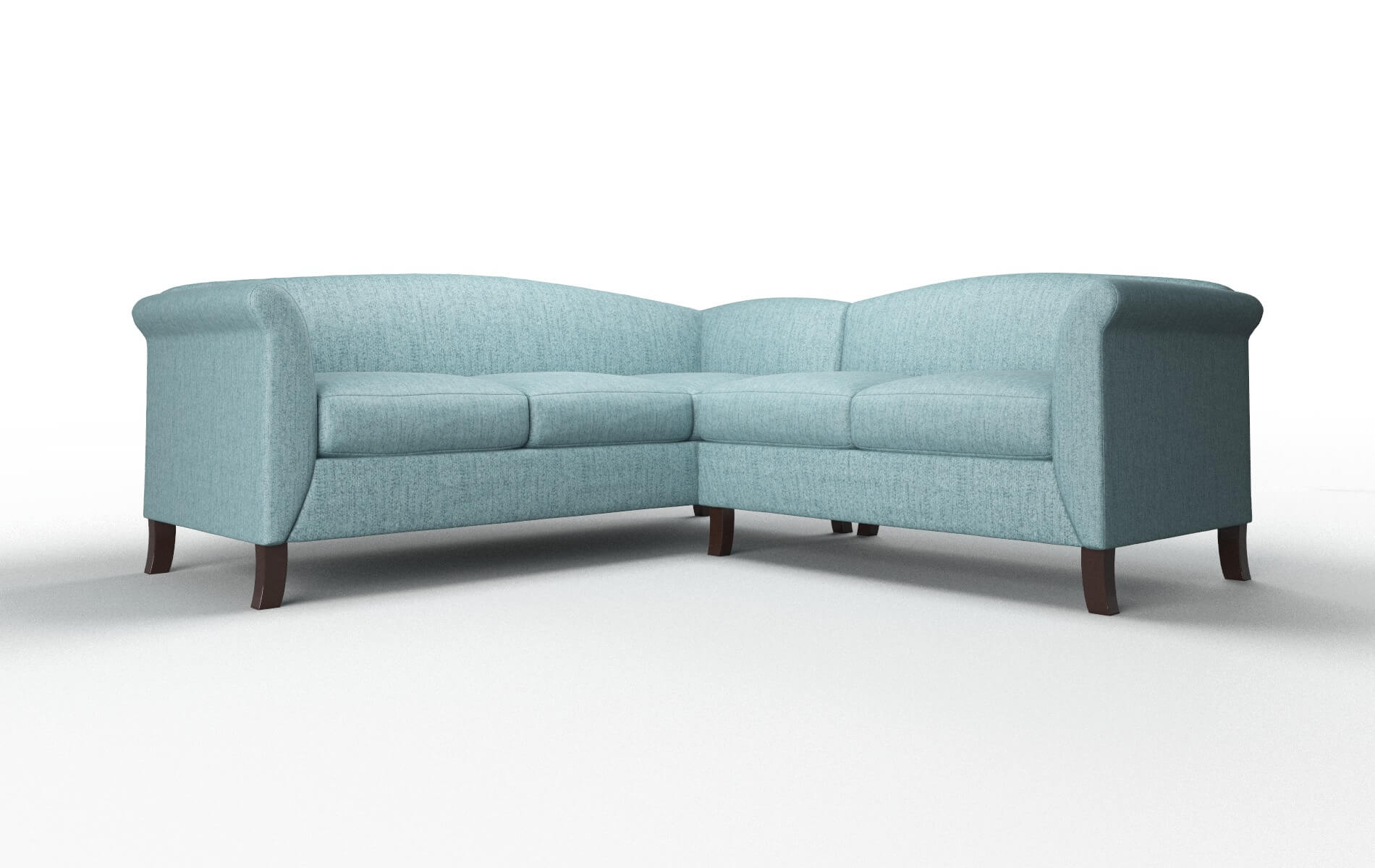 Crete Sasha Teal Sectional espresso legs 1