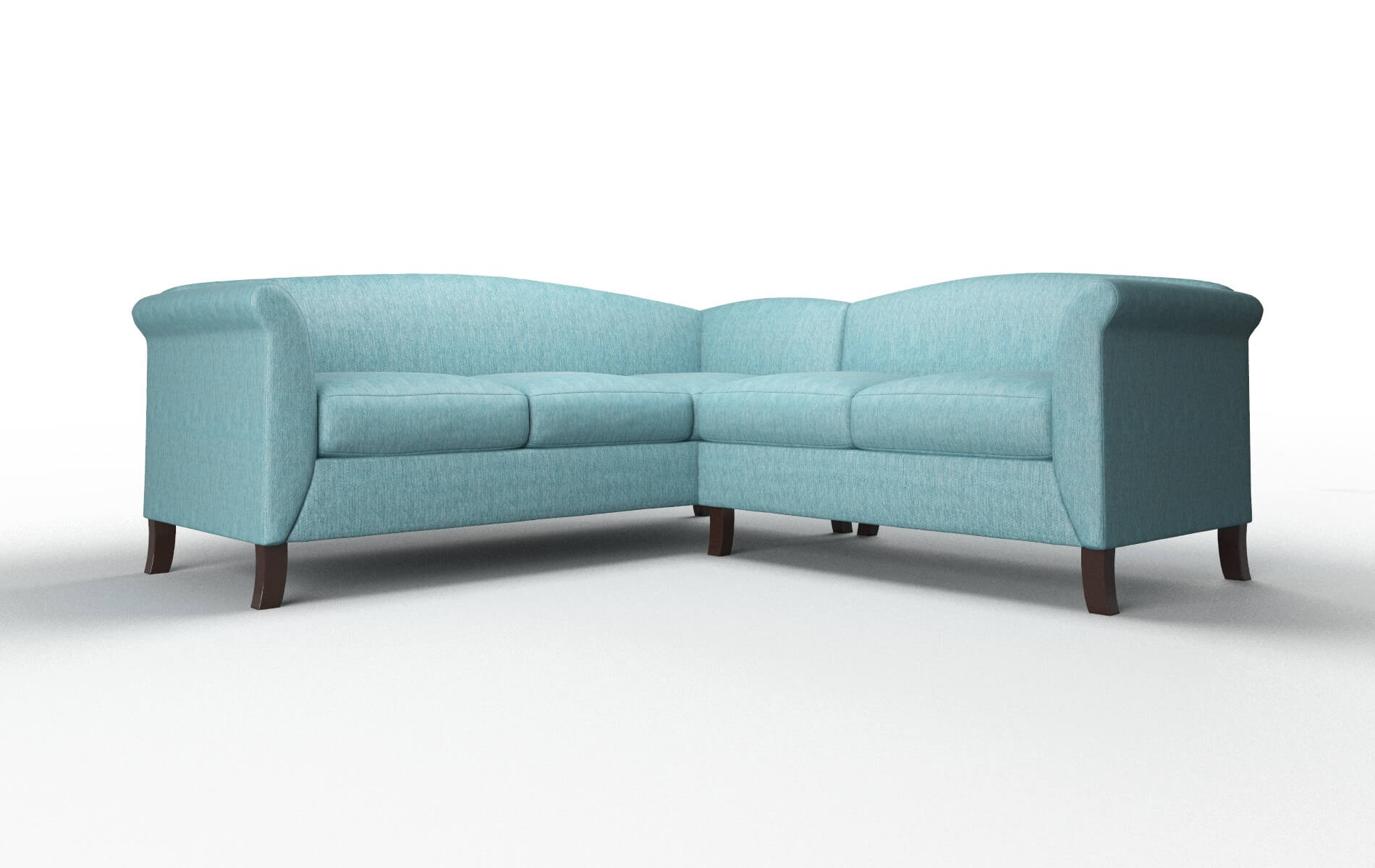 Crete Sorrento Denim Sectional espresso legs 1