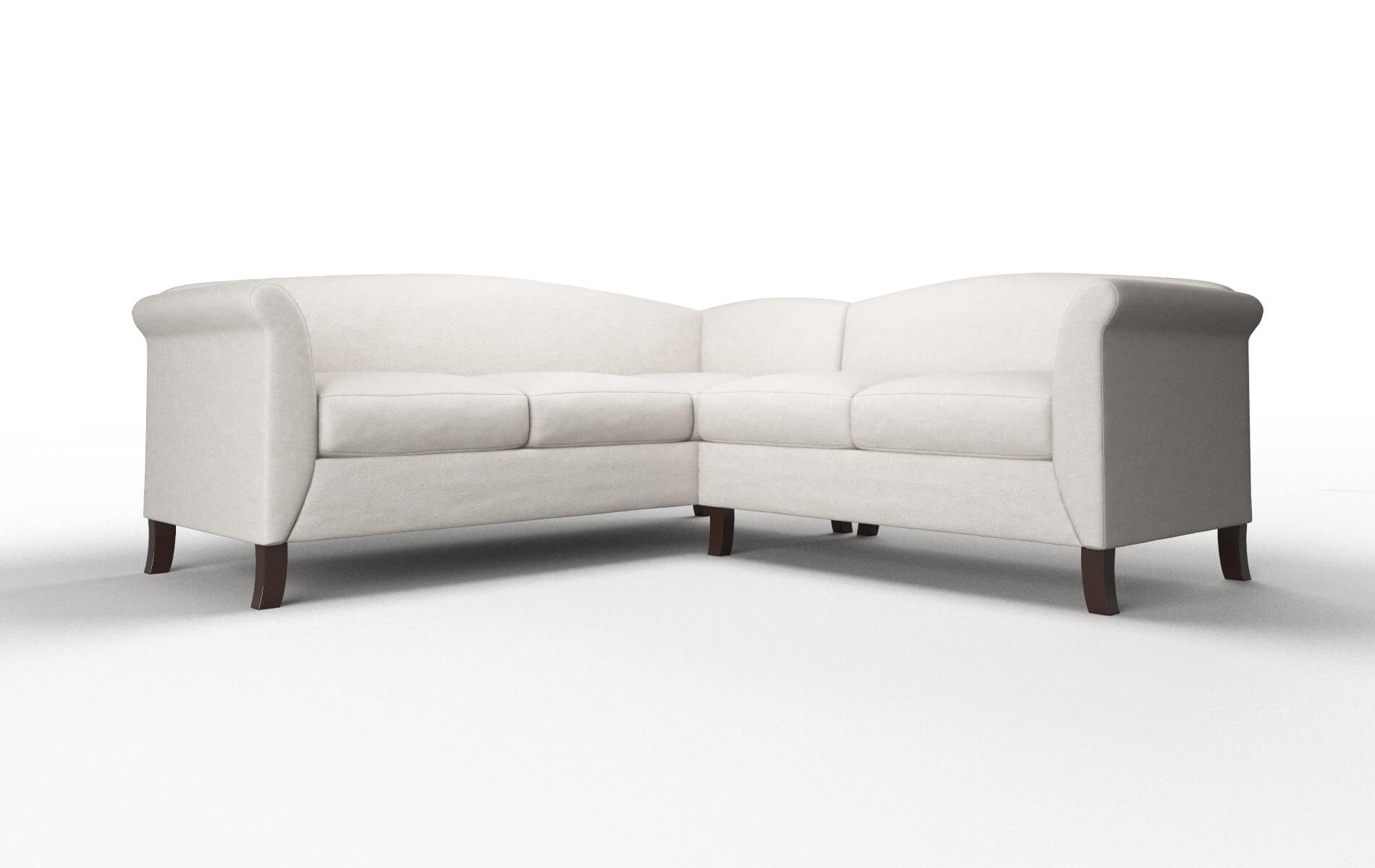 Crete Suave Dove Sectional espresso legs 1