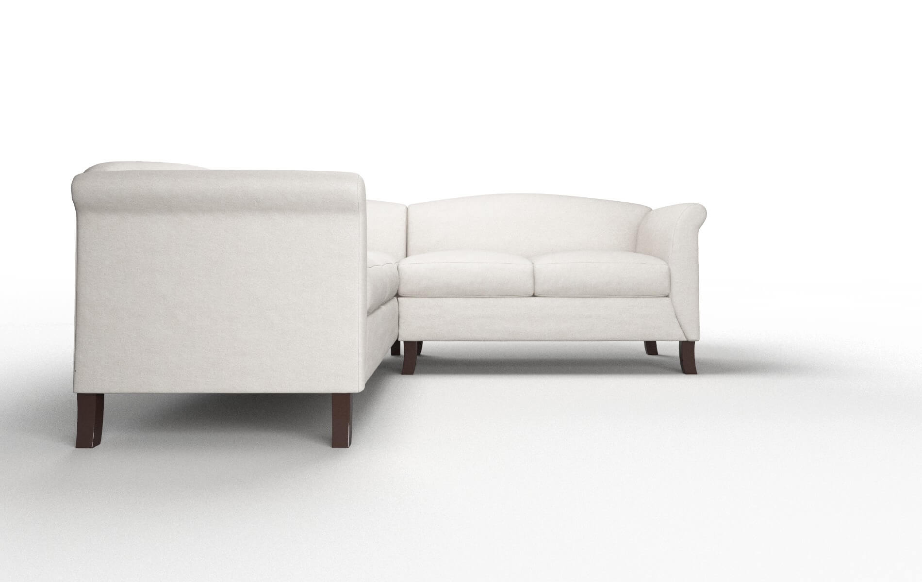 Crete Suave Dove Sectional espresso legs 2