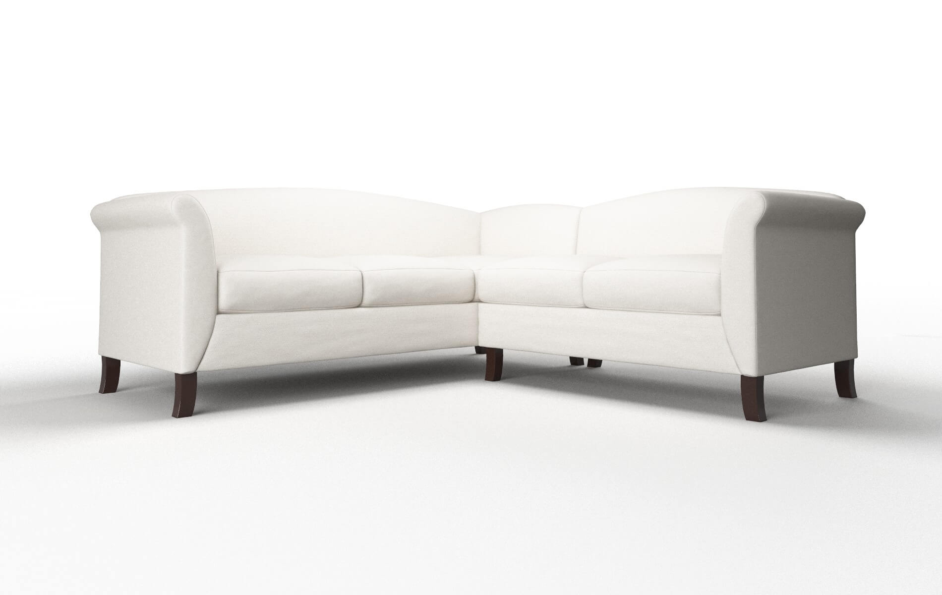 Crete Venice eggshell Sectional Espresso Legs  1