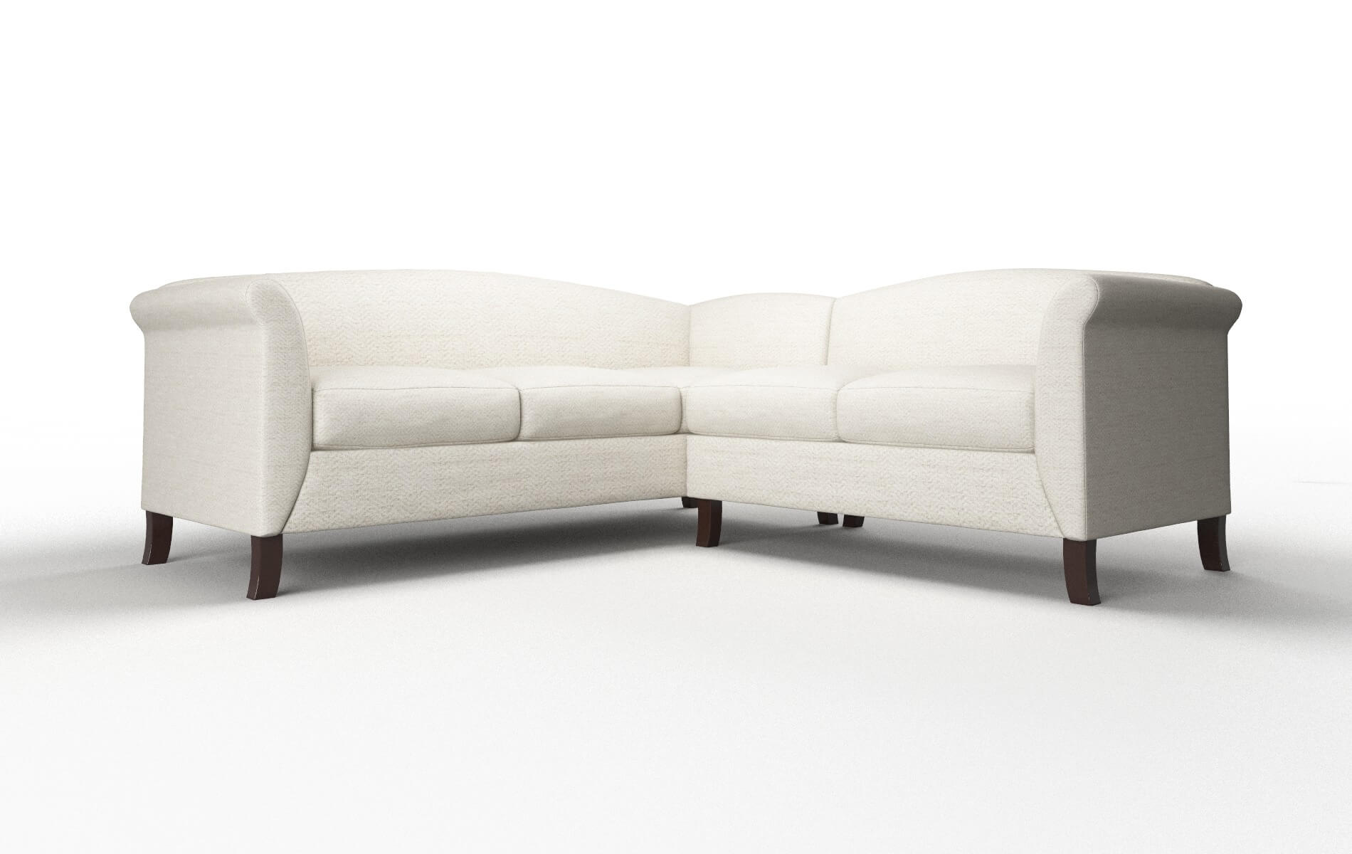 Crete Venus Cream Sectional espresso legs 1