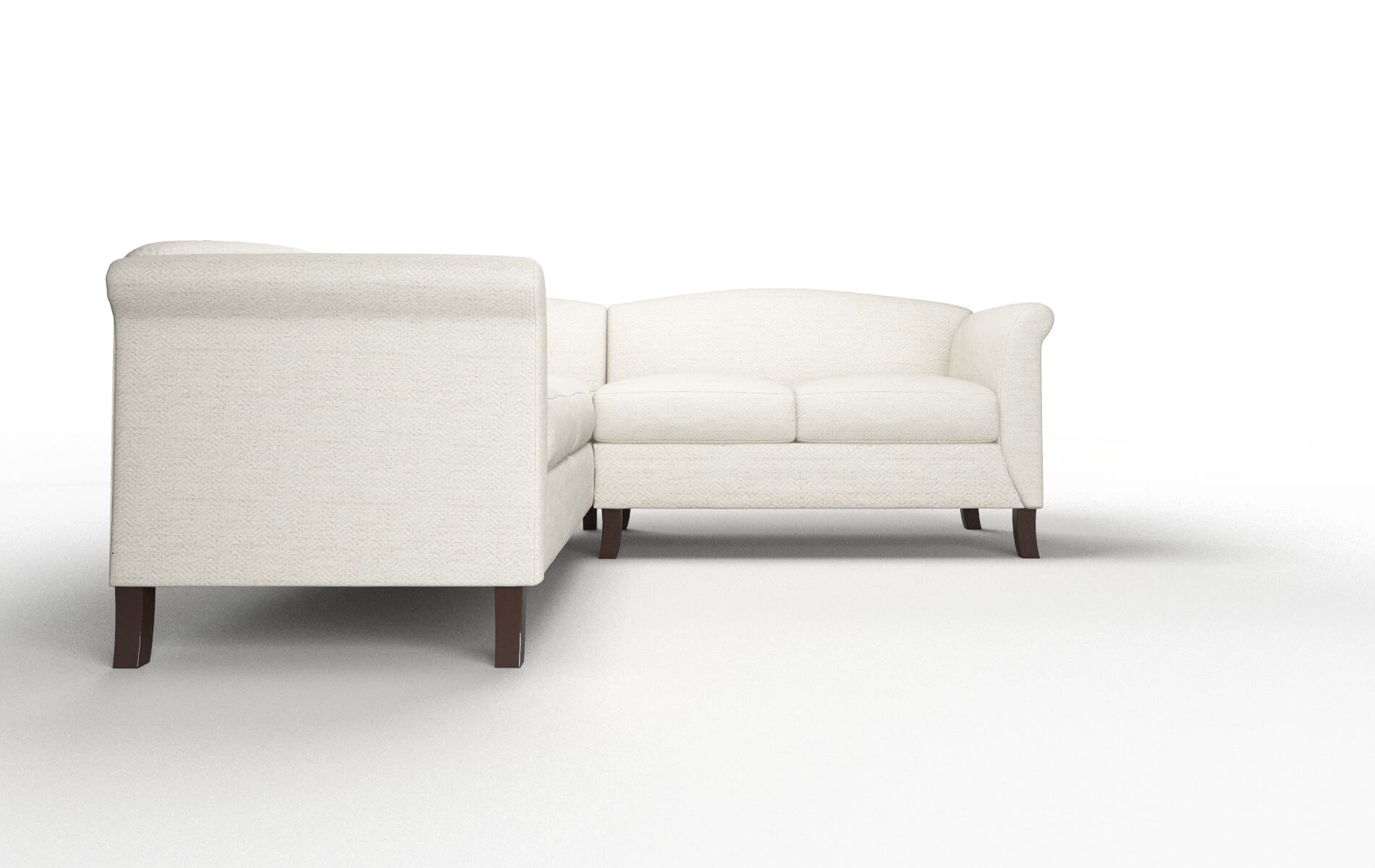 Crete Venus Cream Sectional espresso legs 2