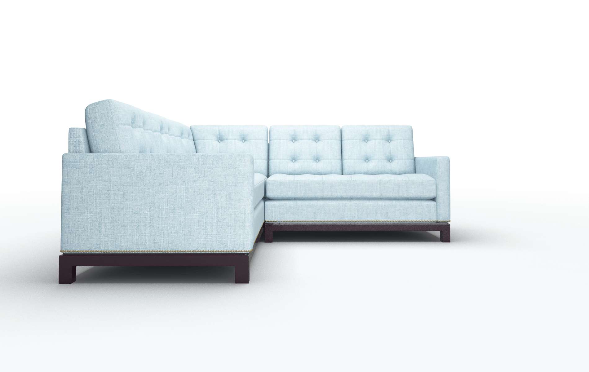 Davos Atlas Turquoise Sectional espresso legs 2