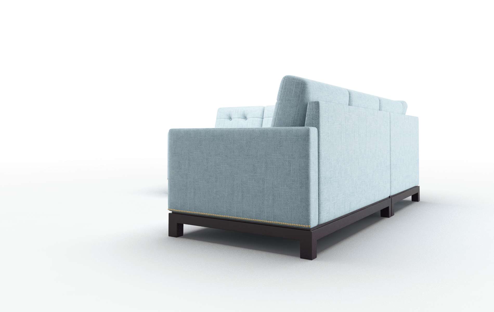 Davos Atlas Turquoise Sectional espresso legs 4