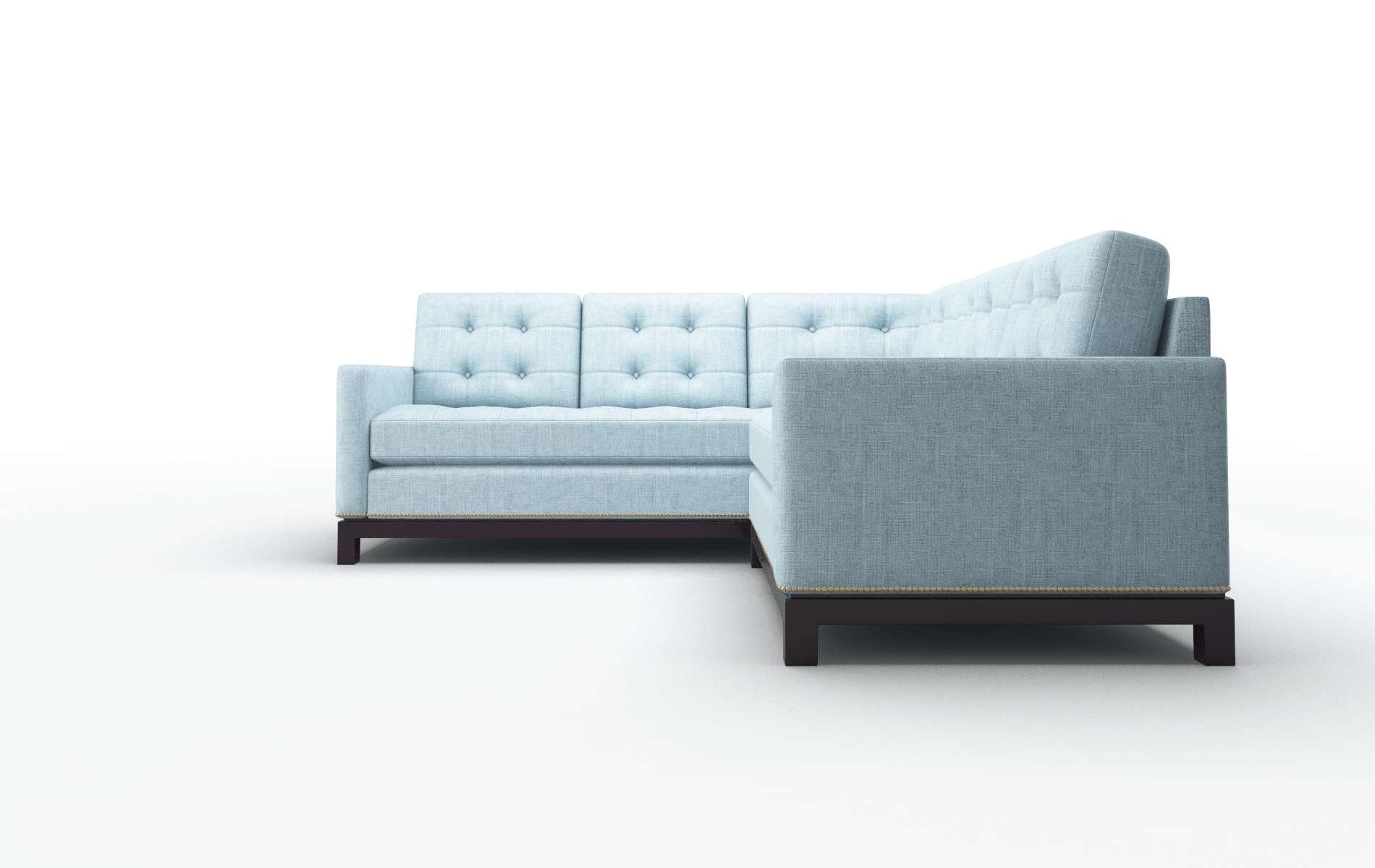 Davos Atlas Turquoise Sectional espresso legs 5