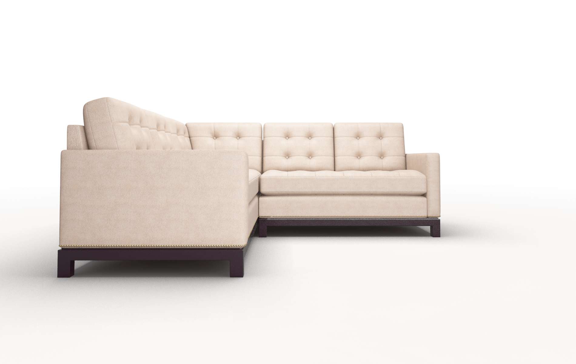 Davos Bella Pewter Sectional espresso legs 2