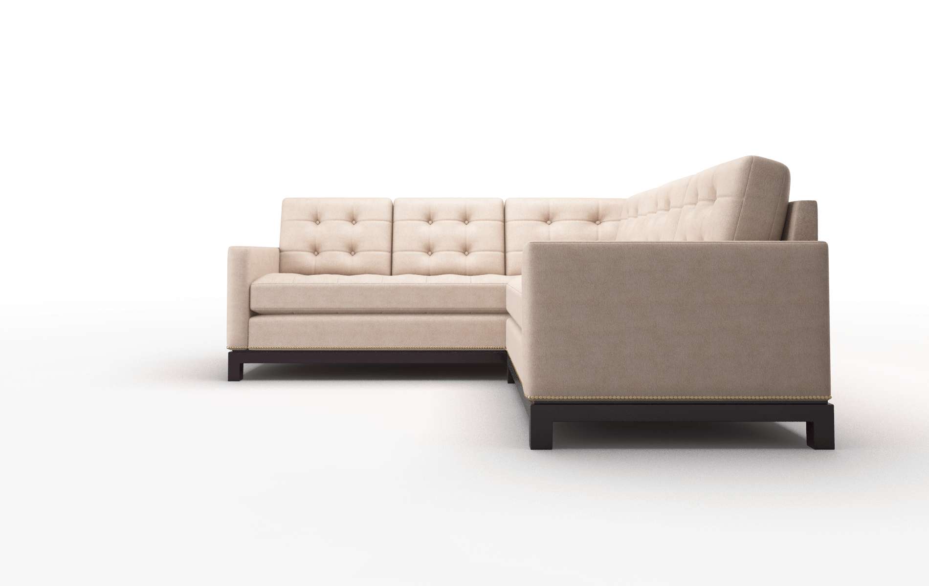 Davos Bella Pewter Sectional espresso legs 5