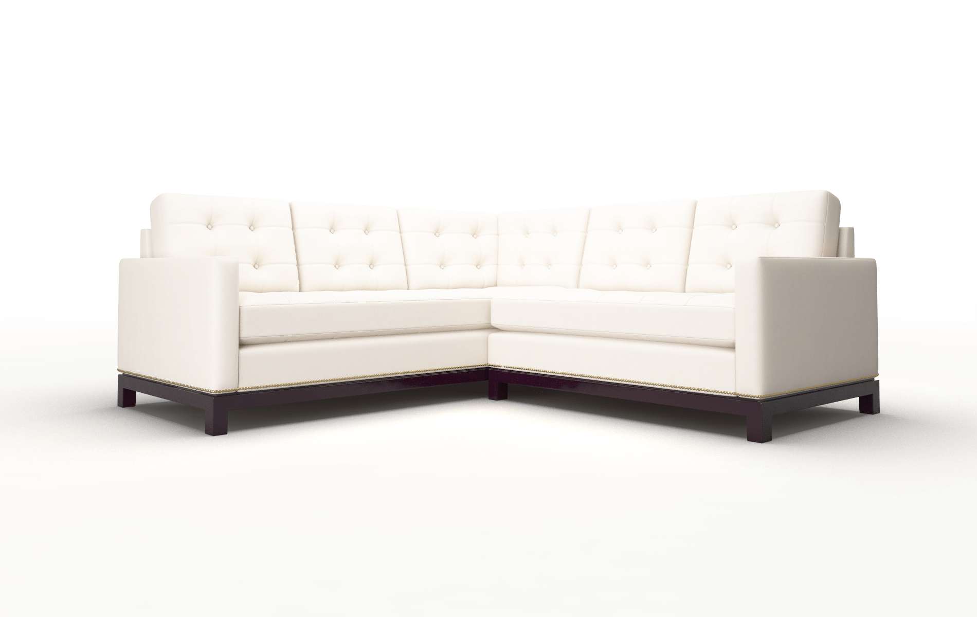 Davos Blanche Milky Sectional espresso legs 1