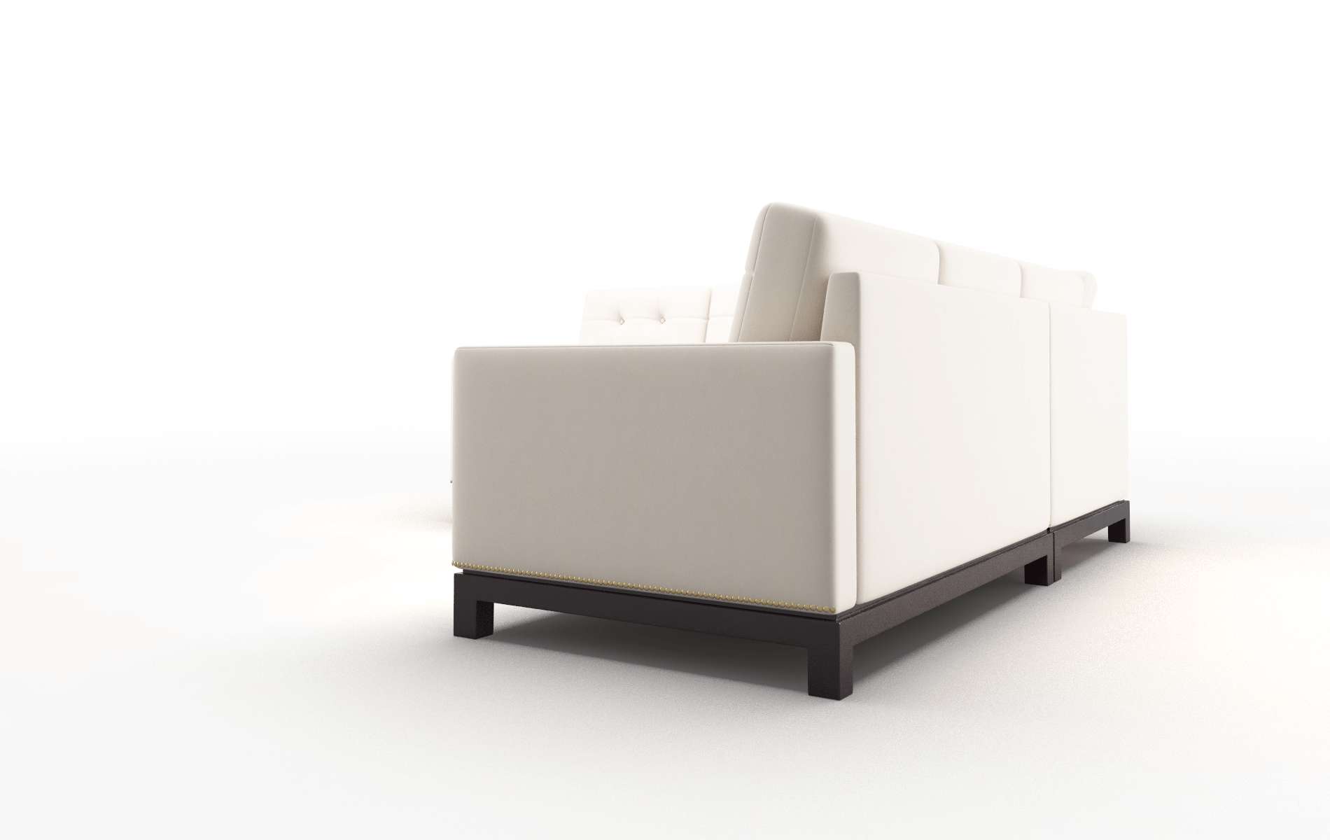 Davos Blanche Milky Sectional espresso legs 4