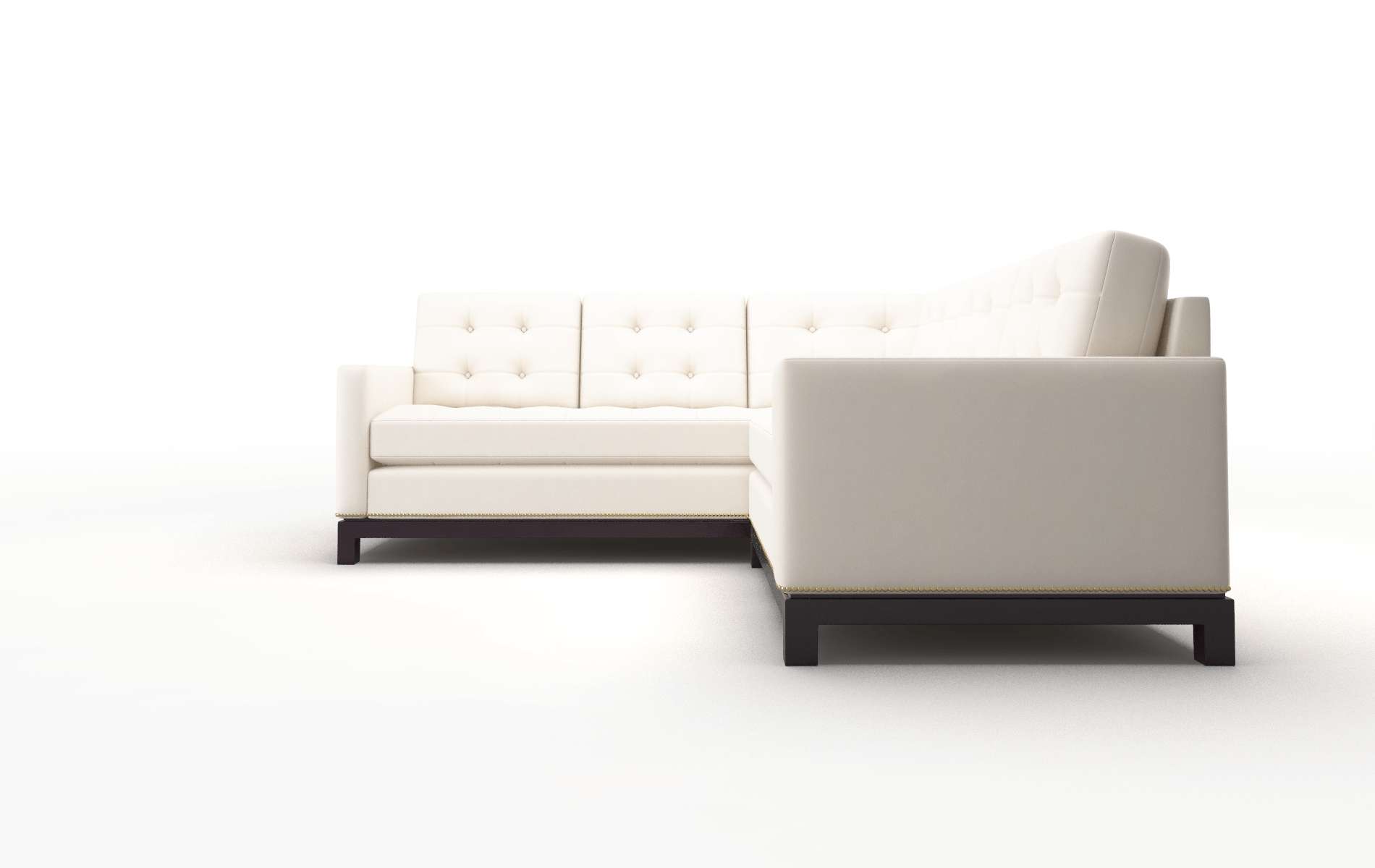 Davos Blanche Milky Sectional espresso legs 5