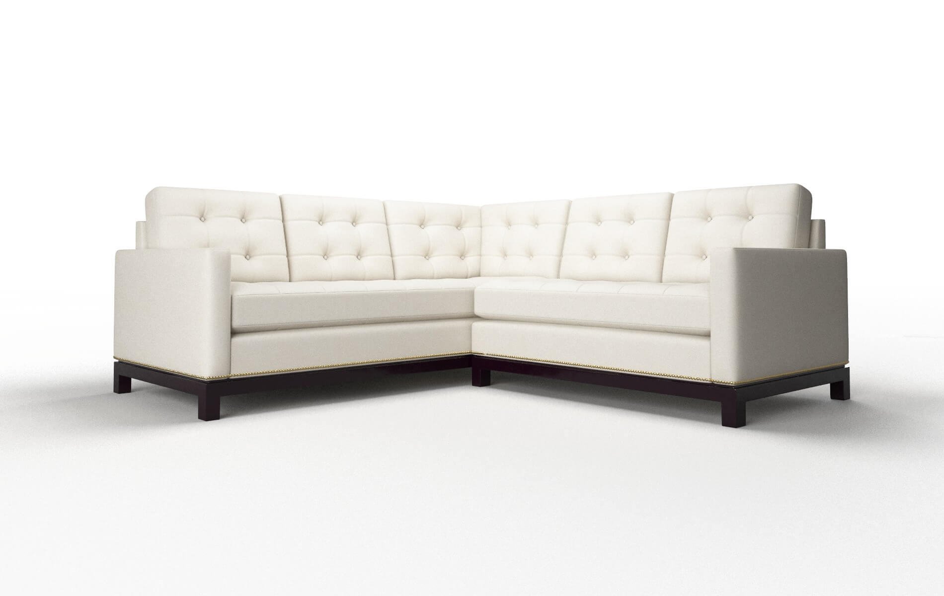 Davos Bungalow Ivory Sectional espresso legs 1