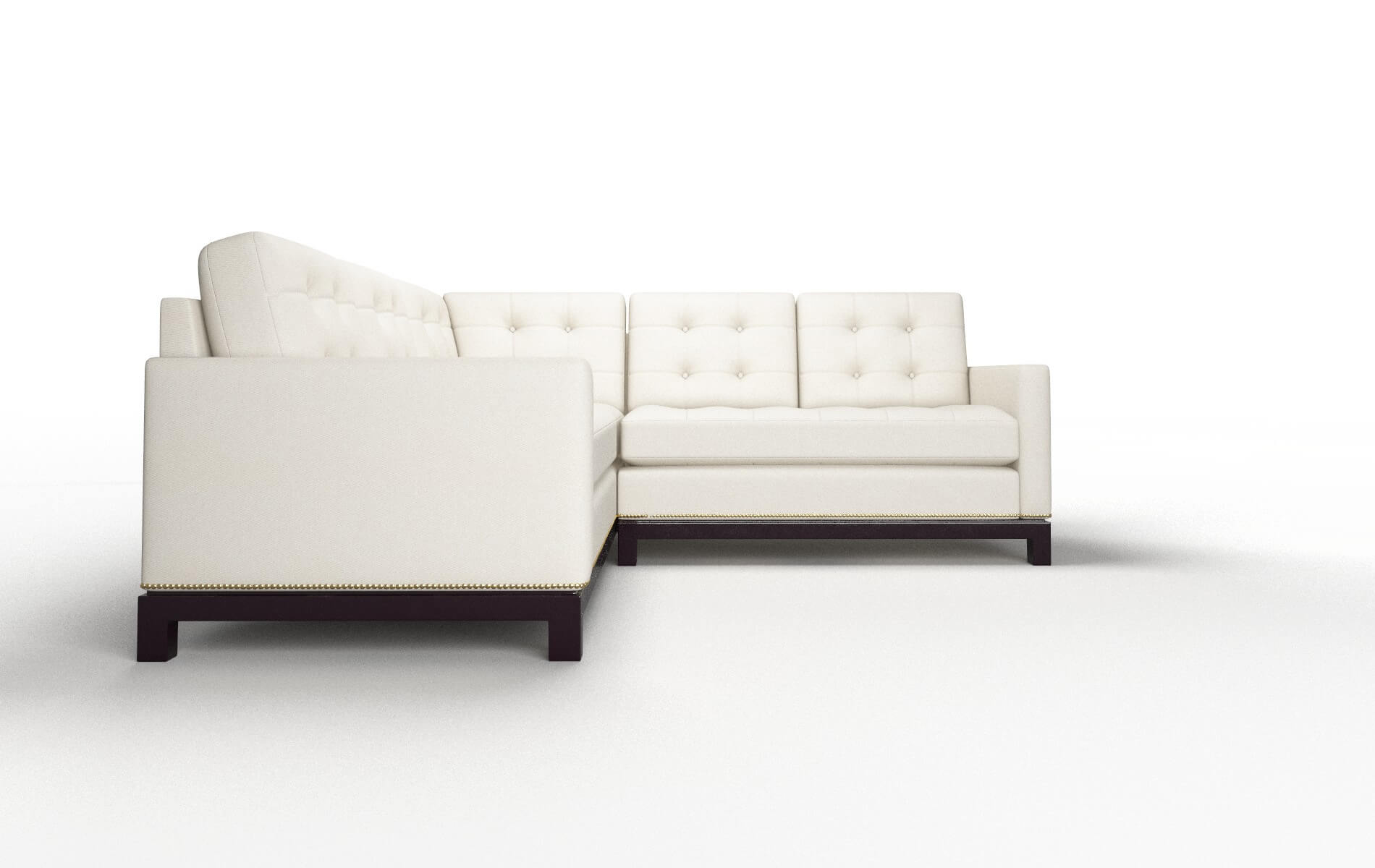 Davos Bungalow Ivory Sectional espresso legs 2