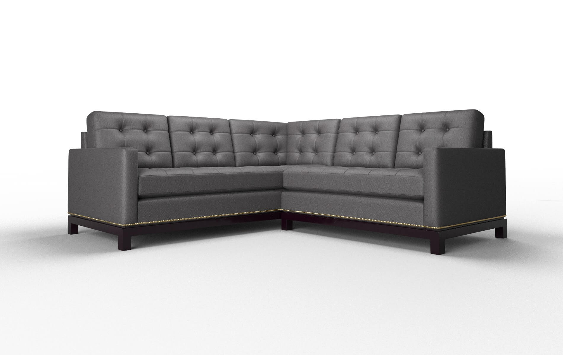 Davos Catalina Charcoal Sectional espresso legs 1