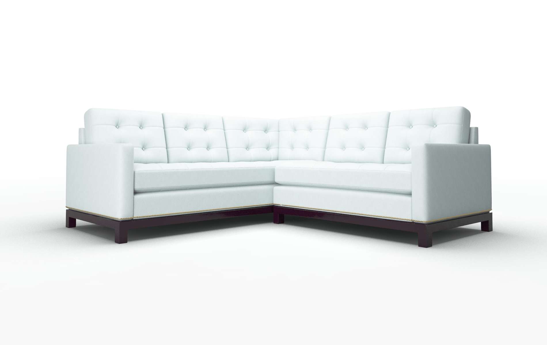 Davos Clyde Cornflower Sectional espresso legs 1