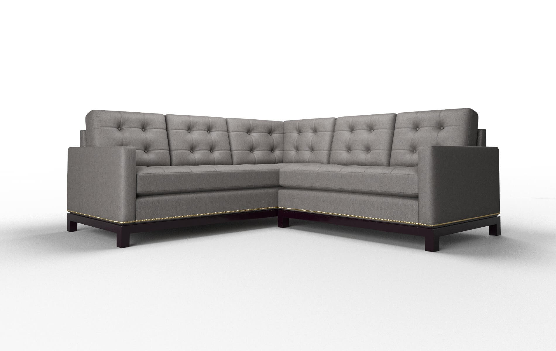 Davos Cosmo Charcoal Sectional espresso legs 1