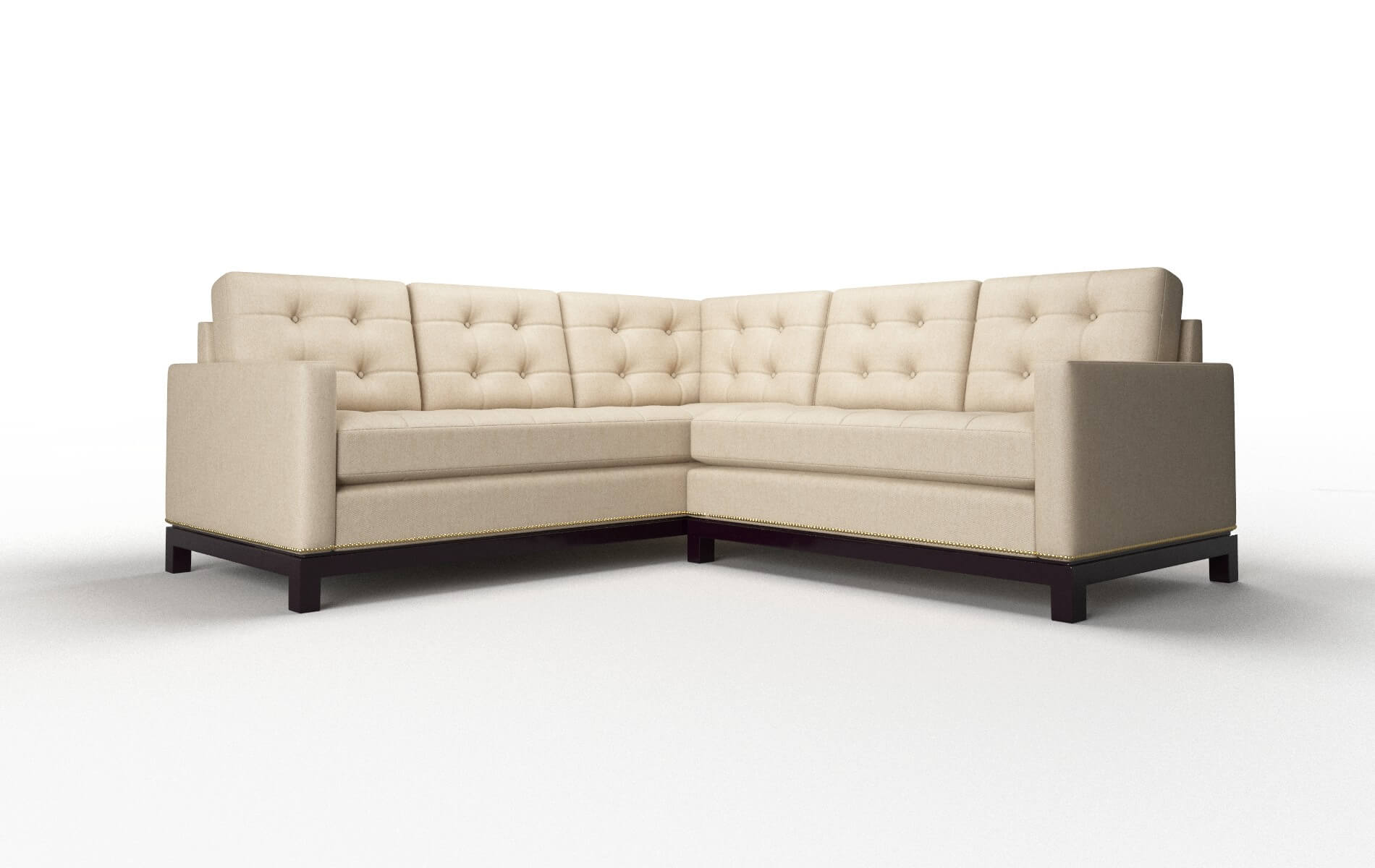 Davos Cosmo Fawn Sectional espresso legs 1