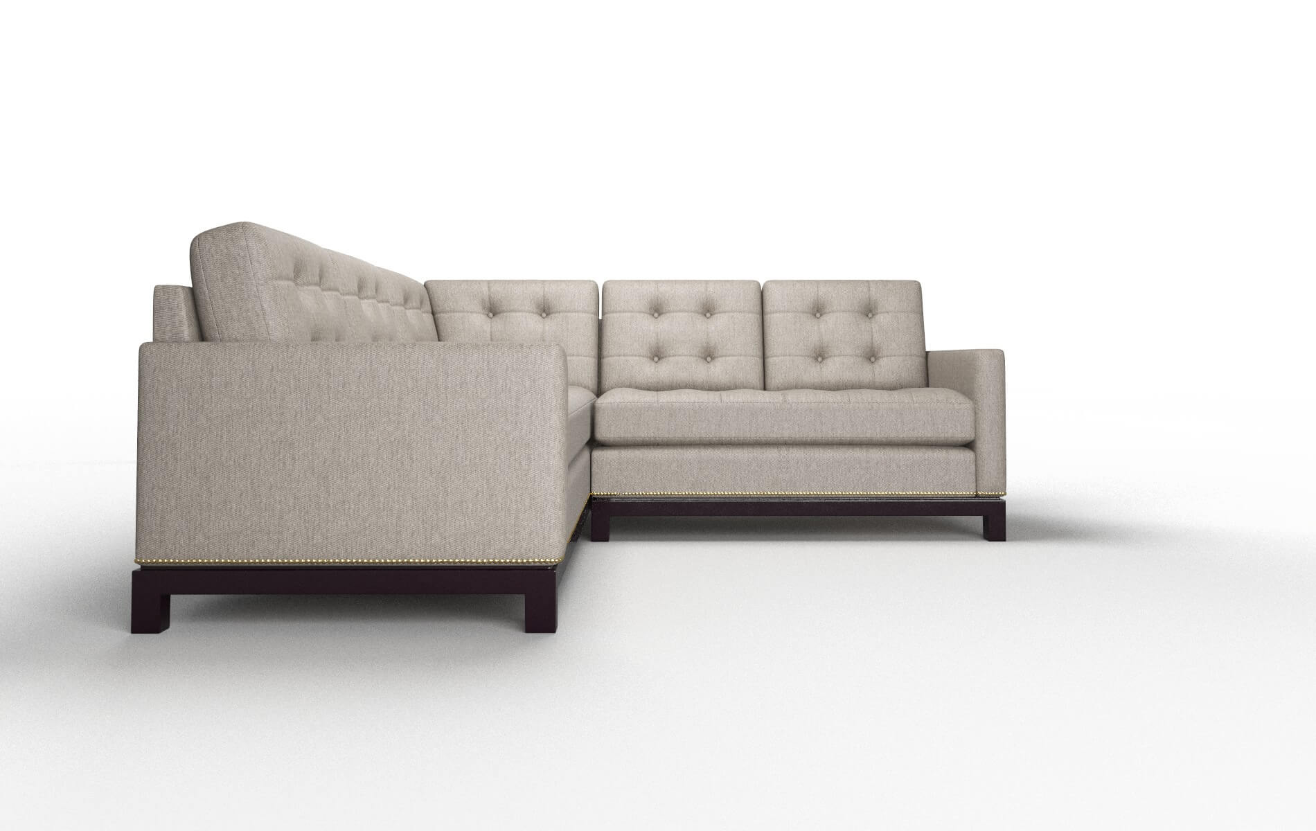 Davos Cosmo Taupe Sectional espresso legs 2