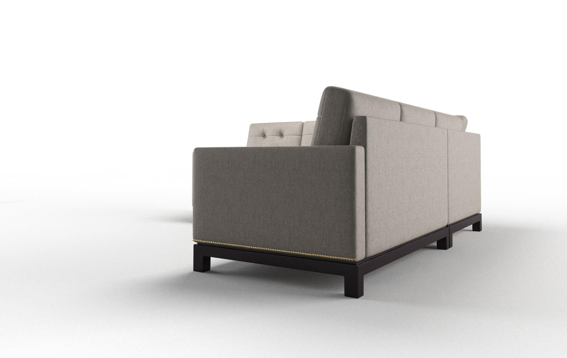 Davos Cosmo Taupe Sectional espresso legs 4
