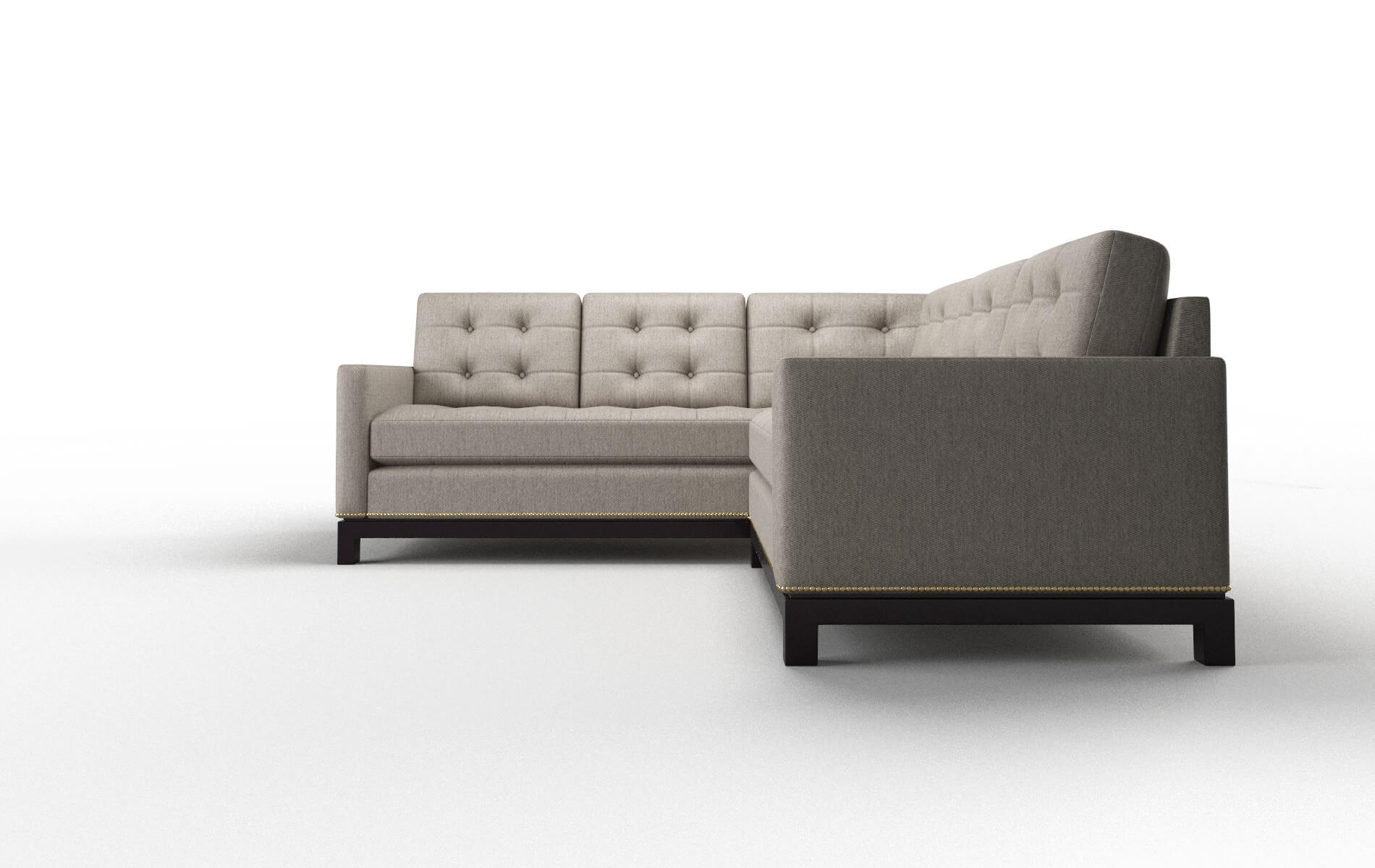 Davos Cosmo Taupe Sectional espresso legs 5
