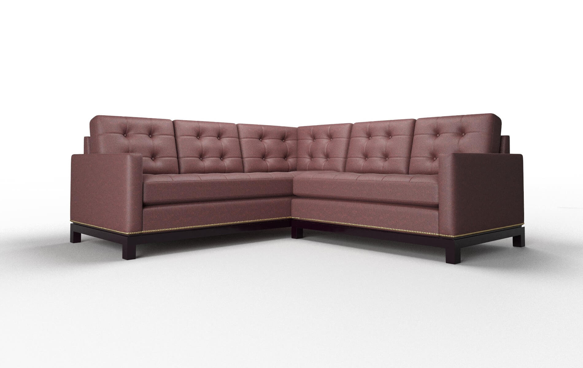 Davos Derby Berry Sectional espresso legs 1