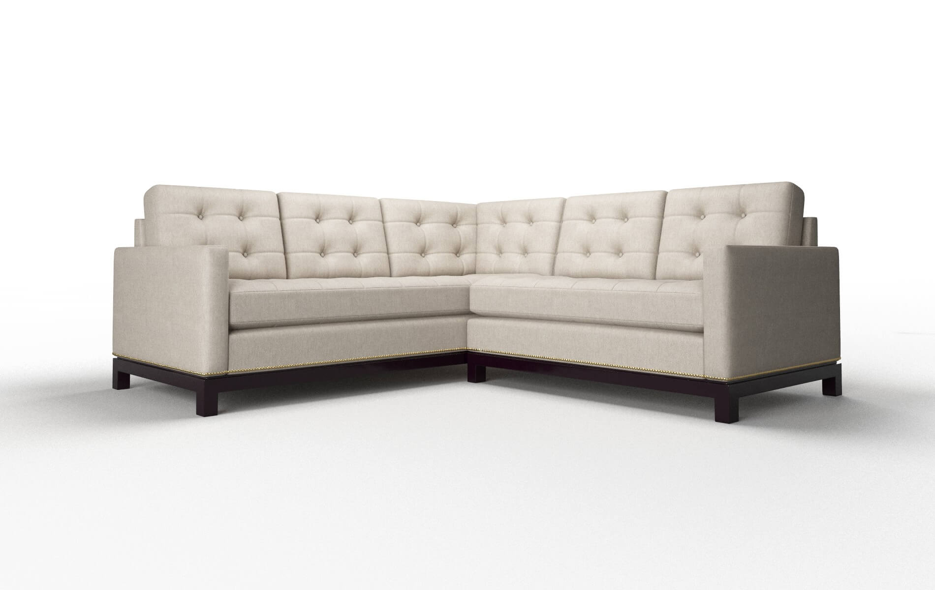 Davos Derby linen Sectional Espresso Legs  1