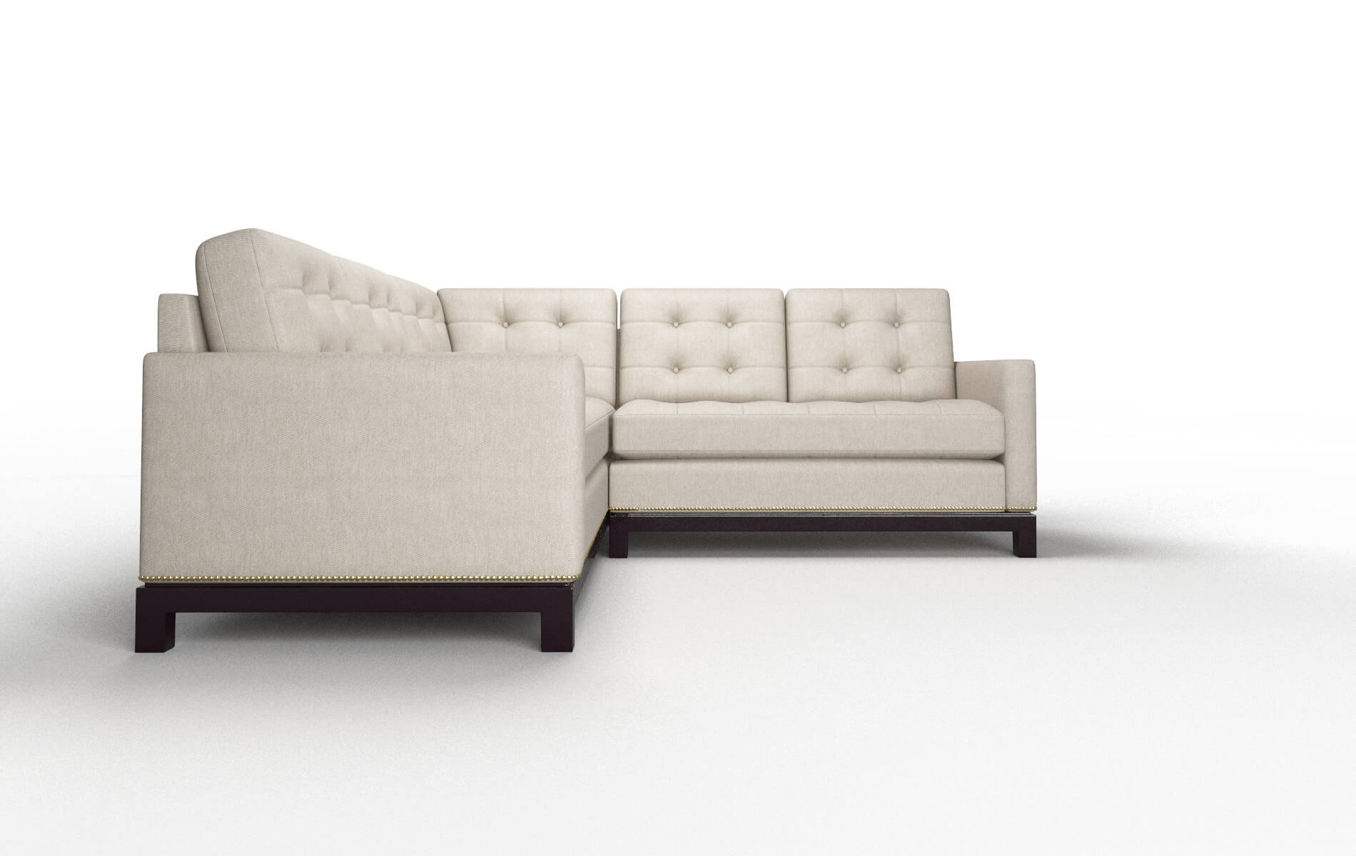 Davos Derby Linen Sectional espresso legs 2