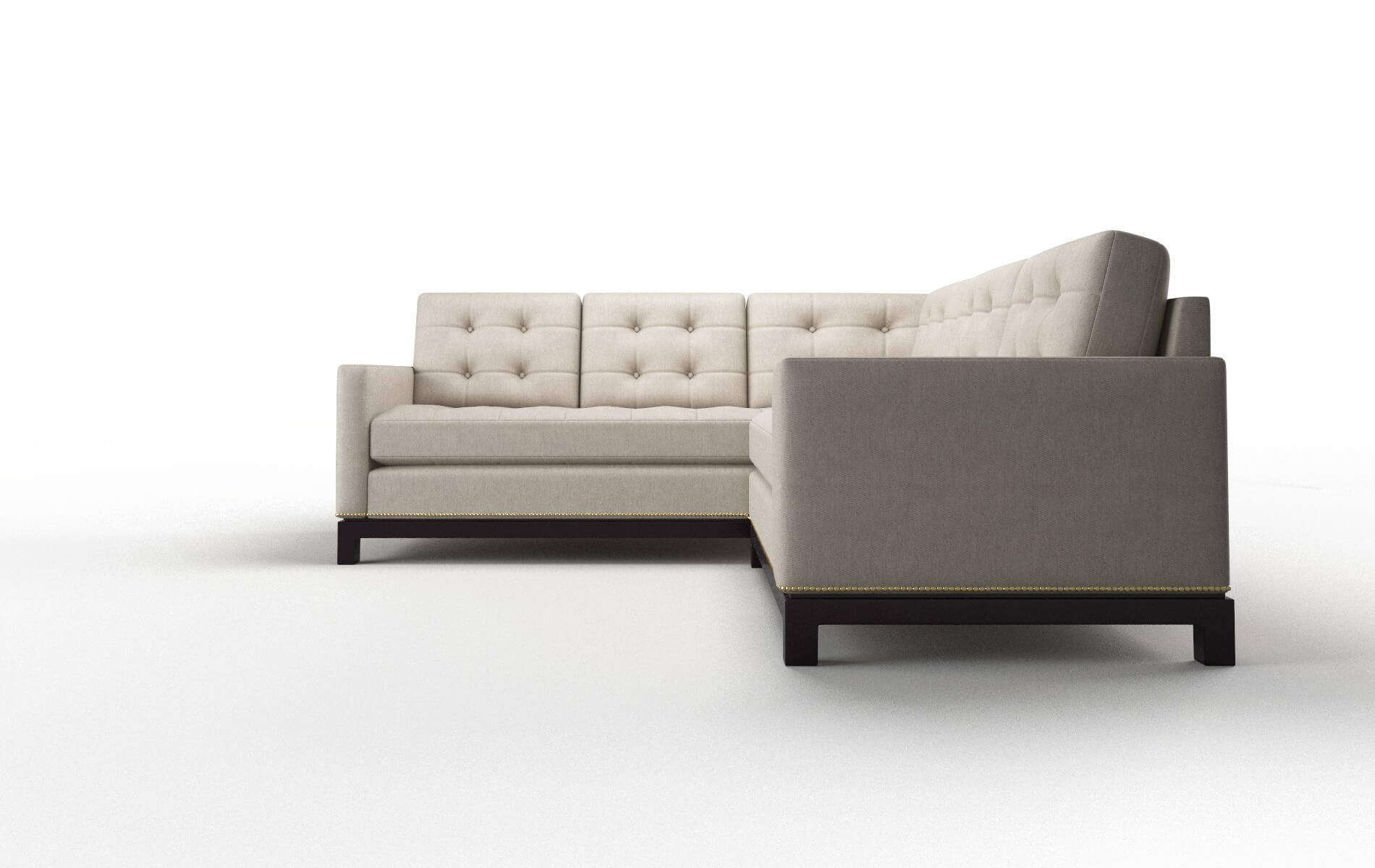 Davos Derby Linen Sectional espresso legs 5
